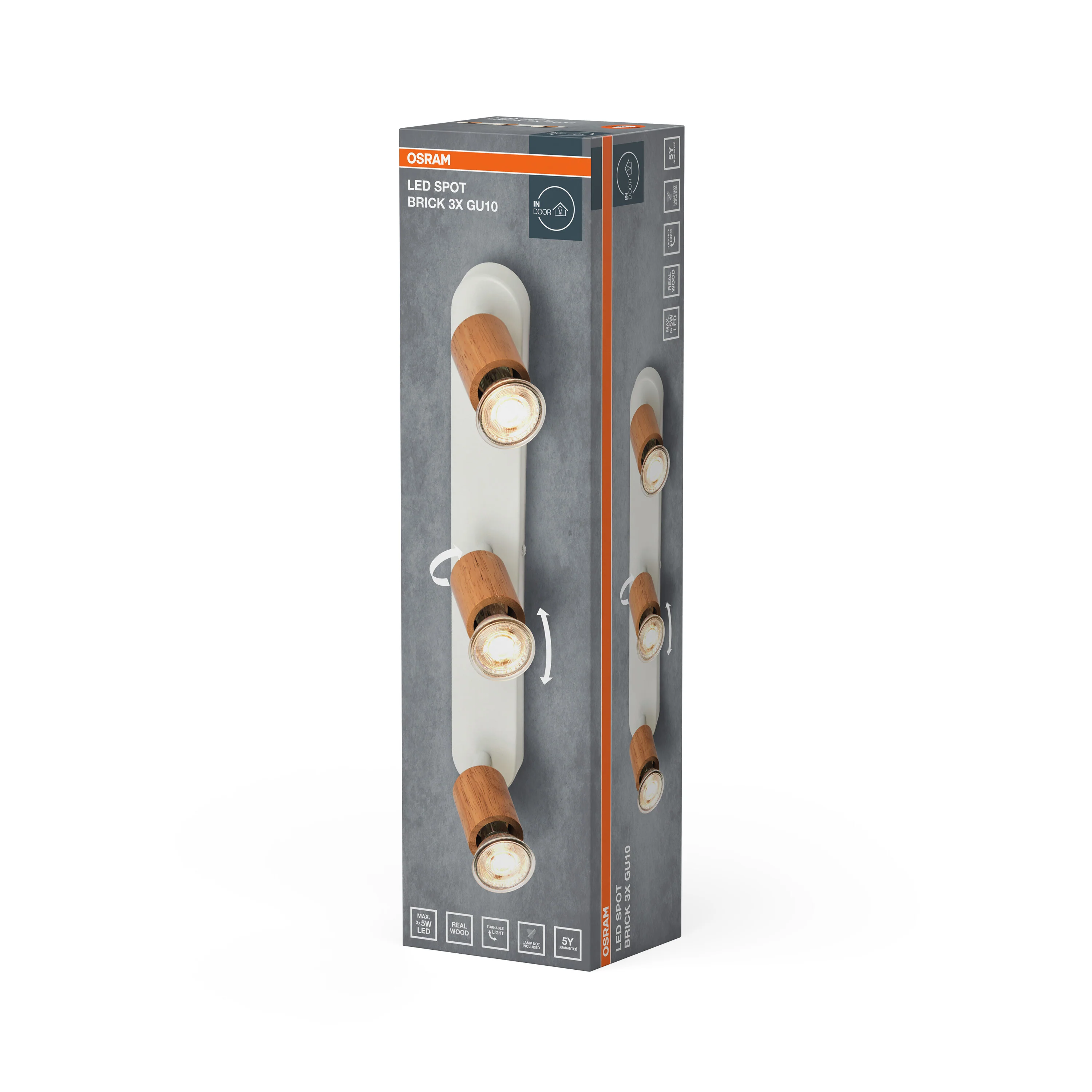 Lampa punktowa LED OSRAM LED Spot Brick 3xGU10 biały and Wood - Image 6