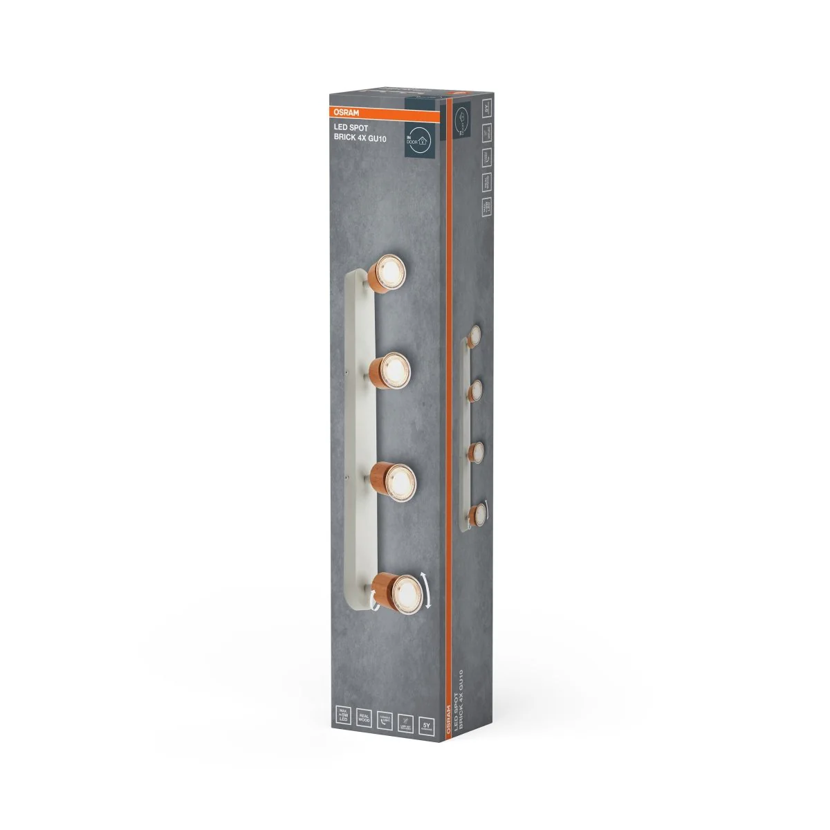 Lampa punktowa LED OSRAM LED Spot Brick 4xGU10 biały and Wood - Image 2