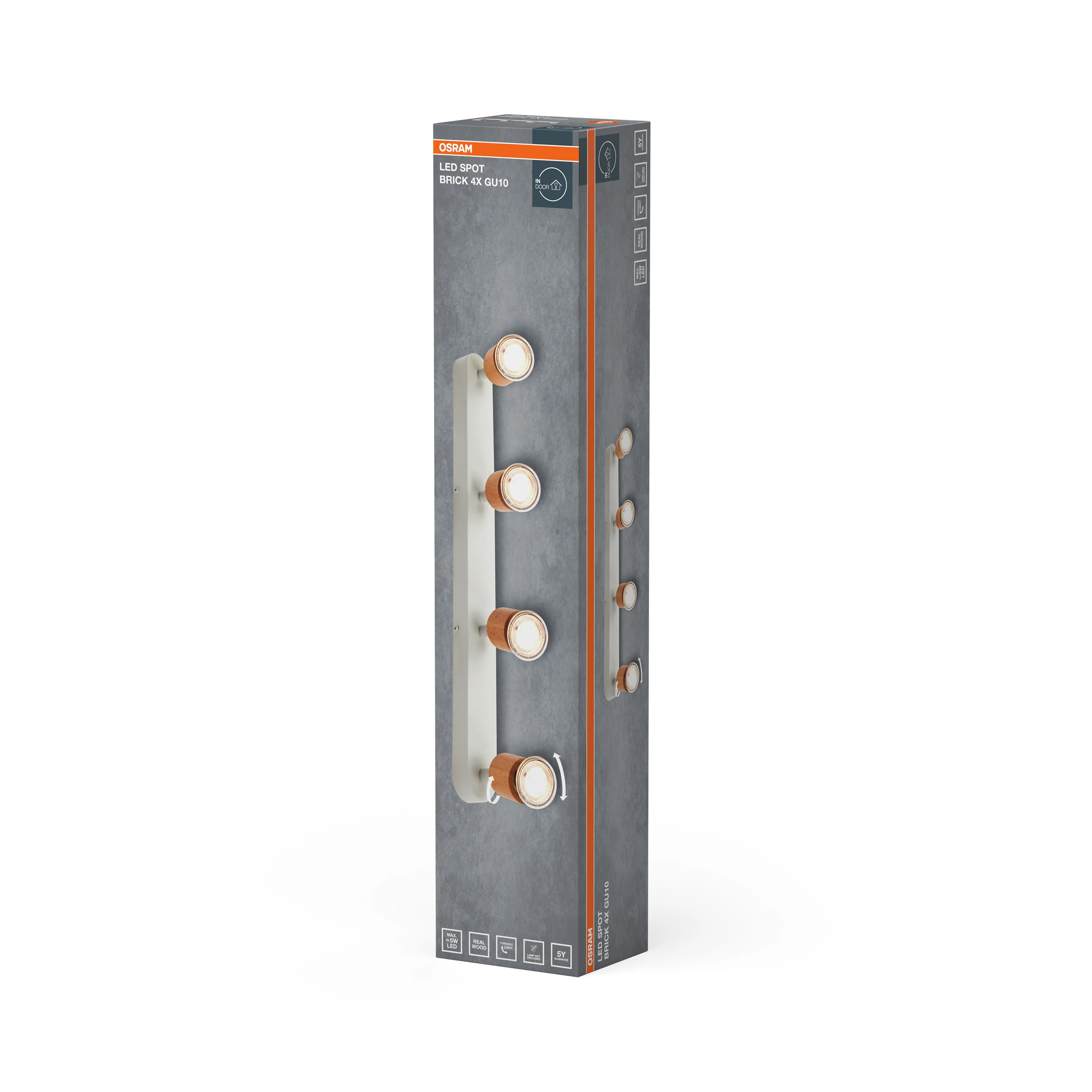 Lampa punktowa LED OSRAM LED Spot Brick 4xGU10 biały and Wood - Image 6