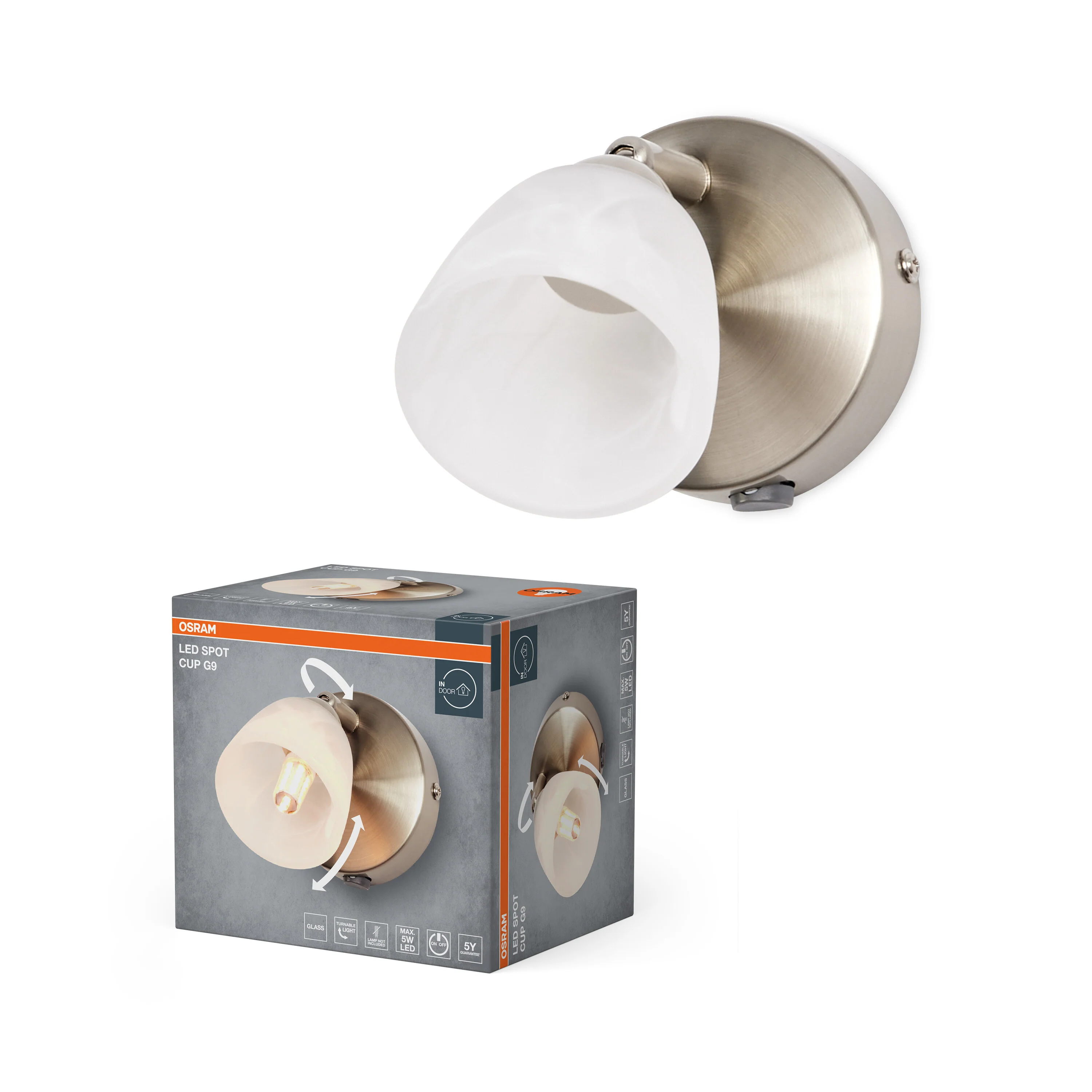 Lampa punktowa LED OSRAM LED Spot Cup 1xG9 Brushed Nickel - Image 5