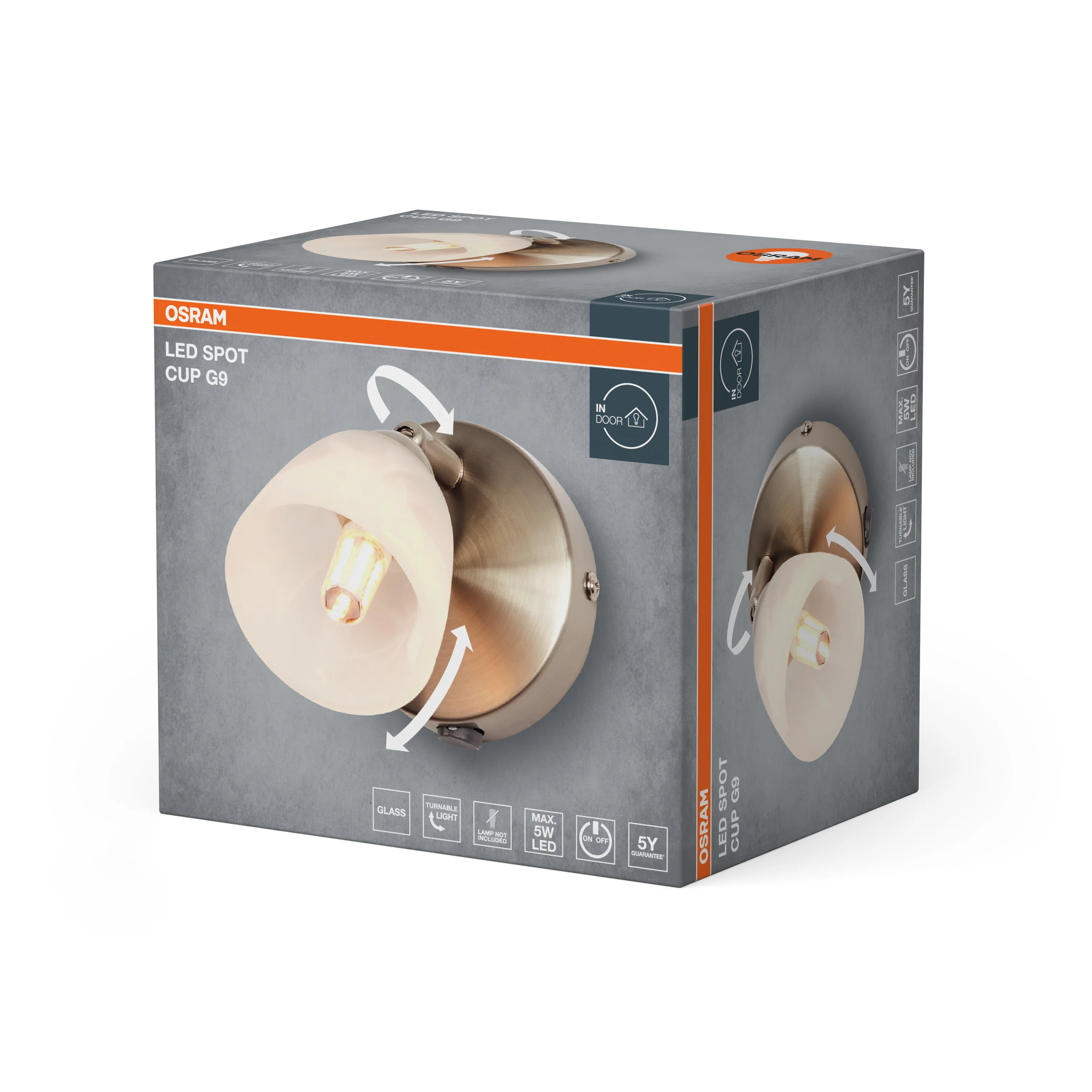 Lampa punktowa LED OSRAM LED Spot Cup 1xG9 Brushed Nickel - Image 6