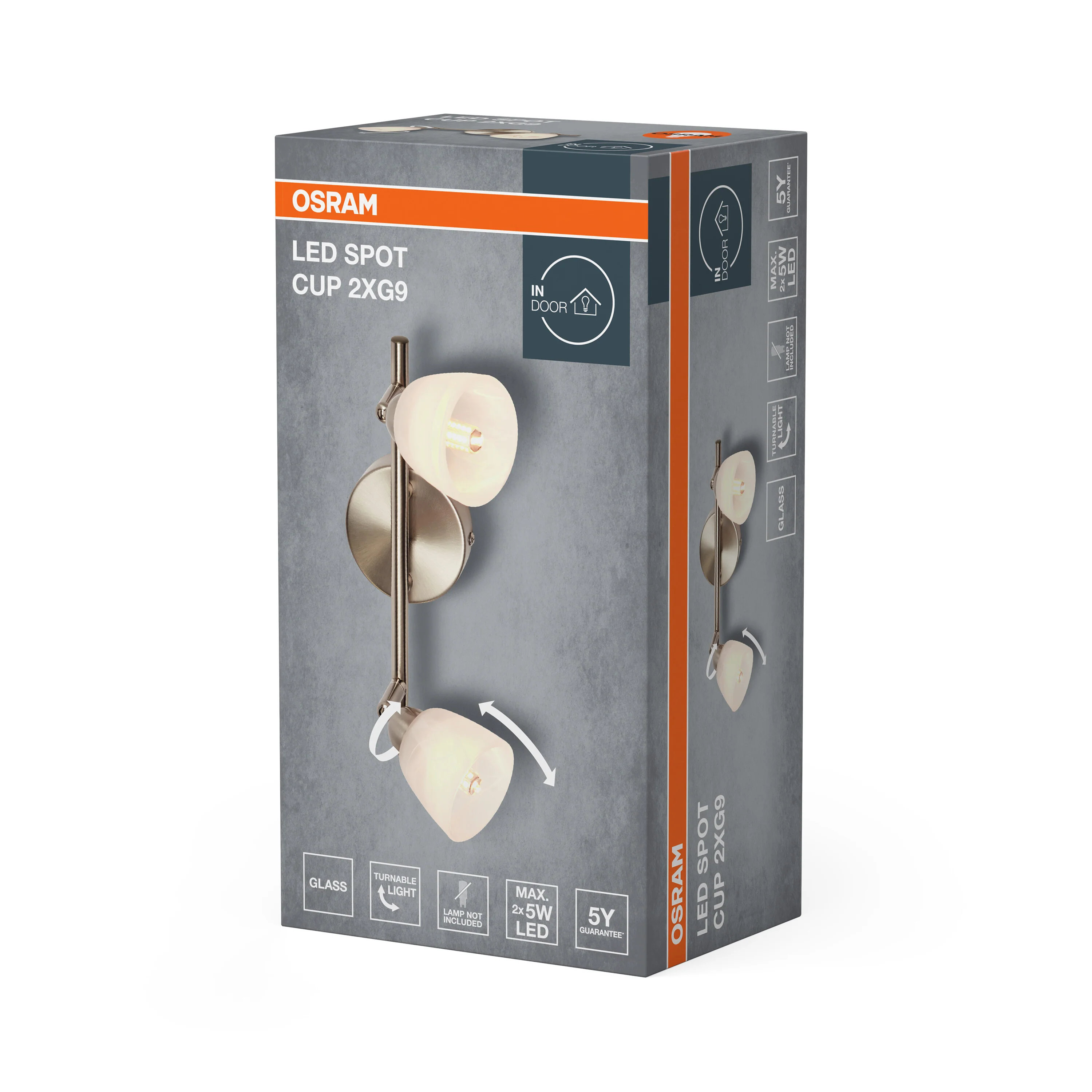 Lampa punktowa LED OSRAM LED Spot Cup 2xG9 Brushed Nickel - Image 6