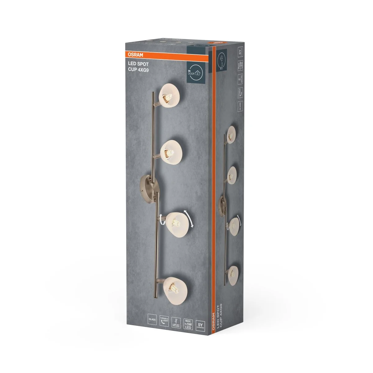 Lampa punktowa LED OSRAM LED Spot Cup 4xG9 Brushed Nickel - Image 2