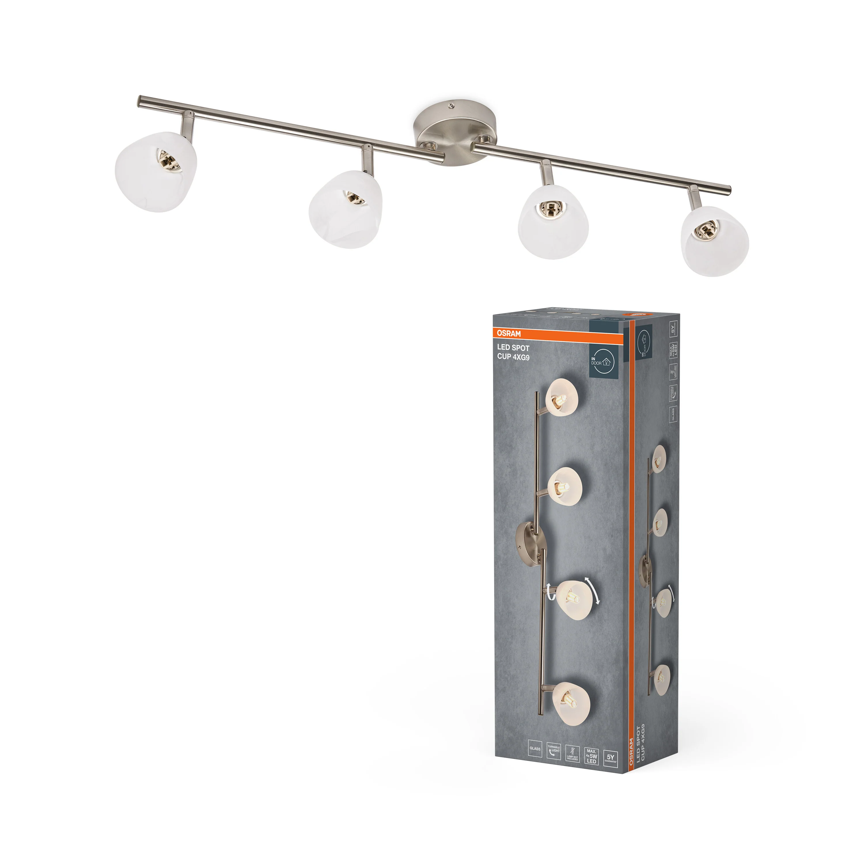 Lampa punktowa LED OSRAM LED Spot Cup 4xG9 Brushed Nickel - Image 5