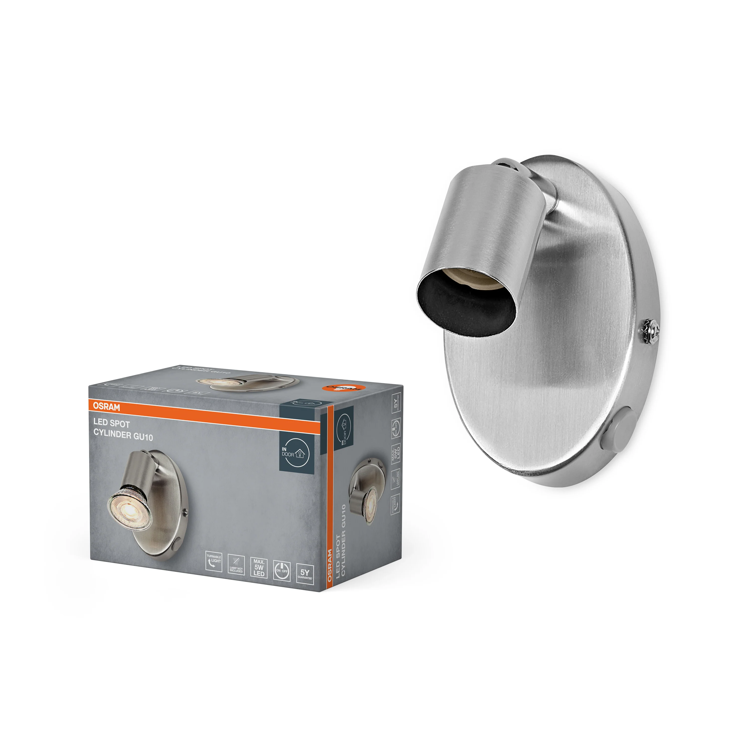 Lampa punktowa LED OSRAM LED Spot Cylinder 1xGU10 Brushed Nickel - Image 5