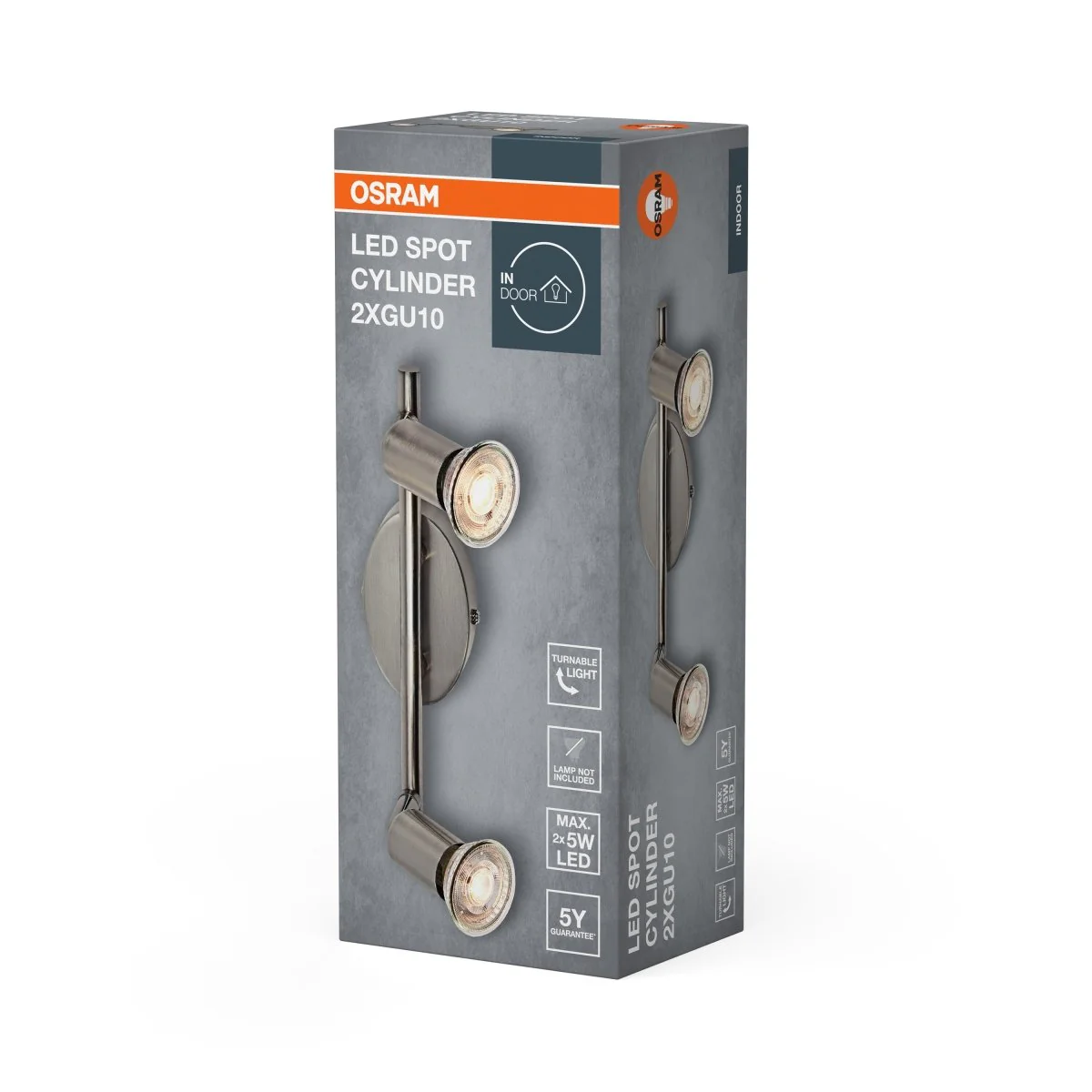 Lampa punktowa LED OSRAM LED Spot Cylinder 2xGU10 Brushed Nickel - Image 2