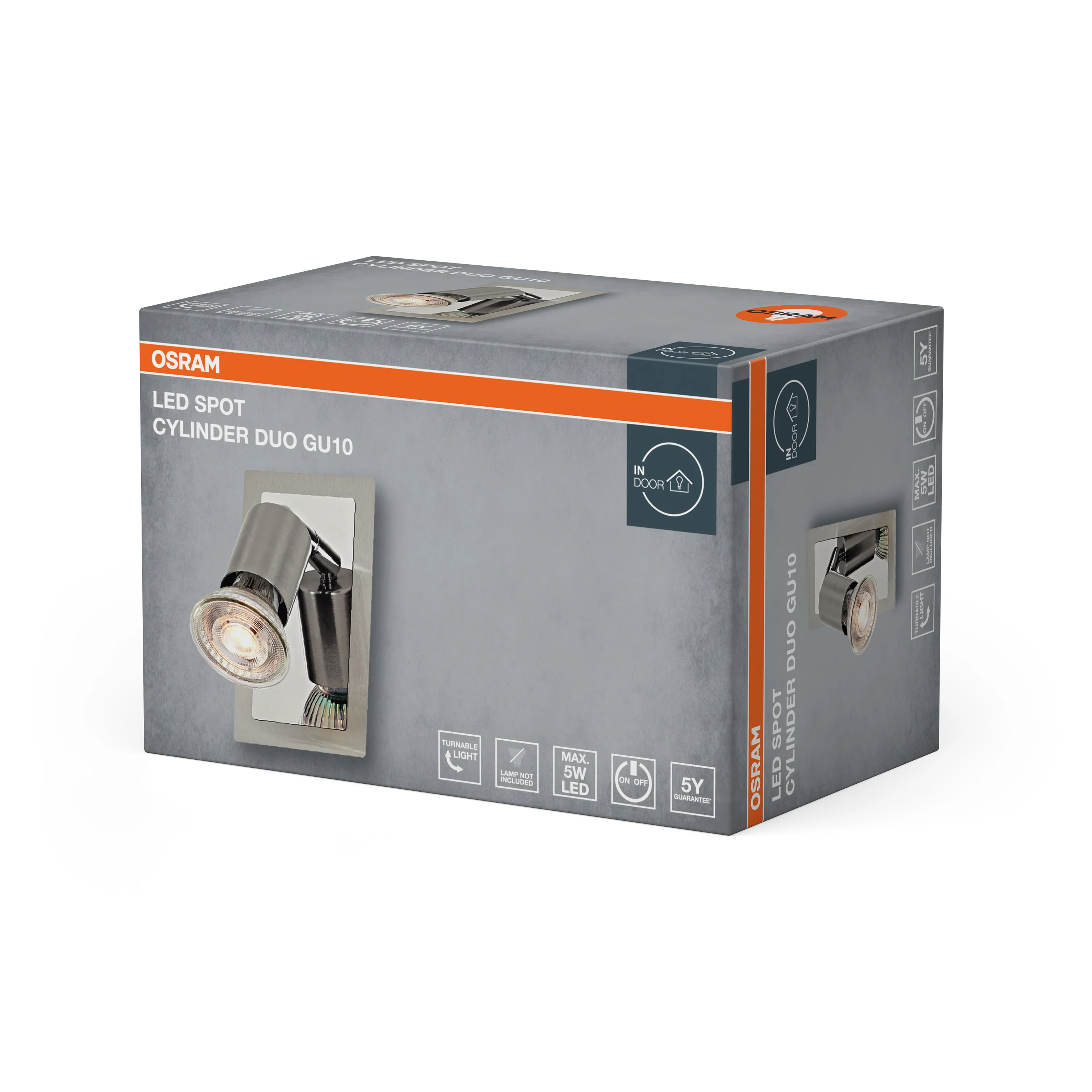 Lampa punktowa LED OSRAM LED Spot Cylinder Duo 1xGU10 Brushed Nickel - Image 6