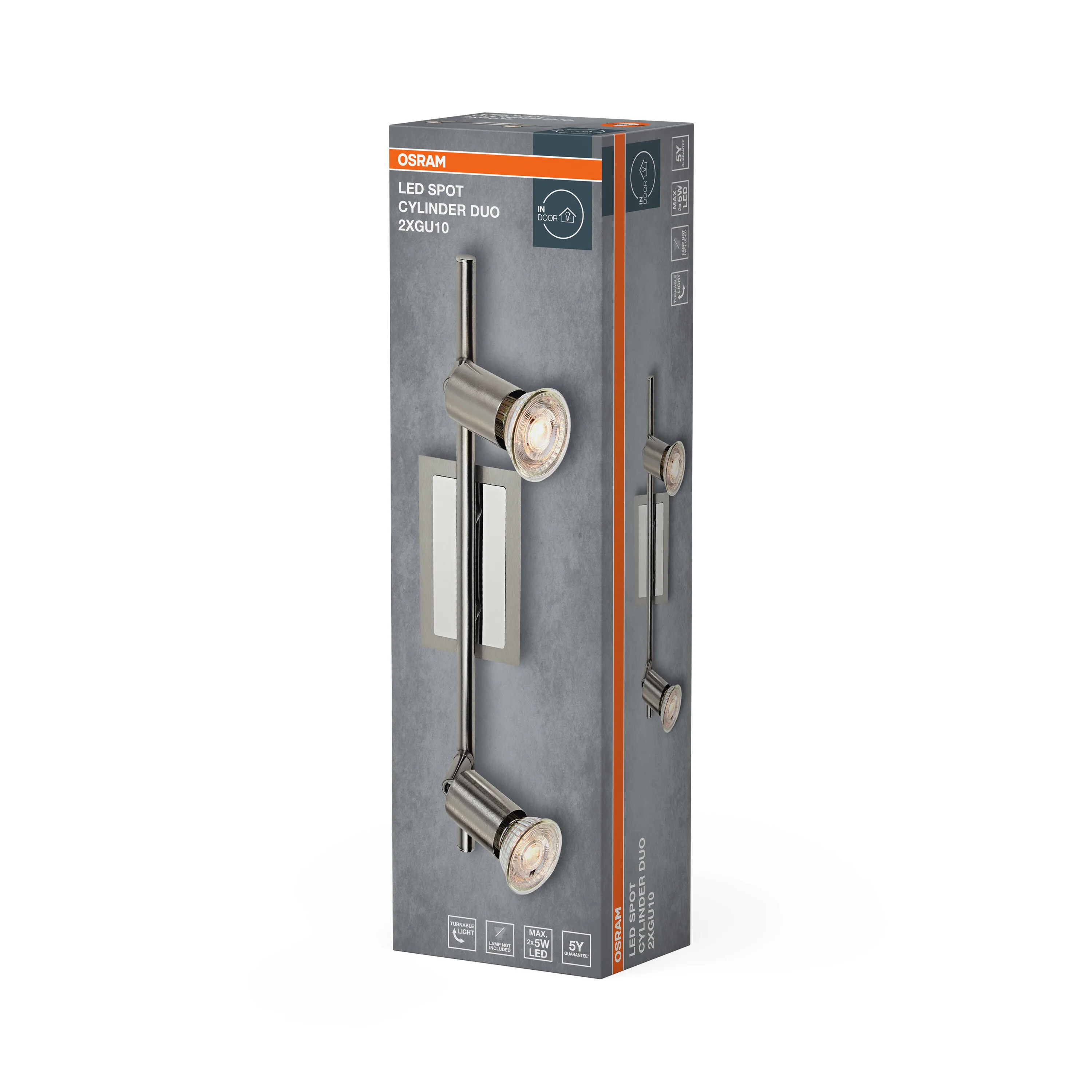 Lampa punktowa LED OSRAM LED Spot Cylinder Duo 2xGU10 Brushed Nickel - Image 6