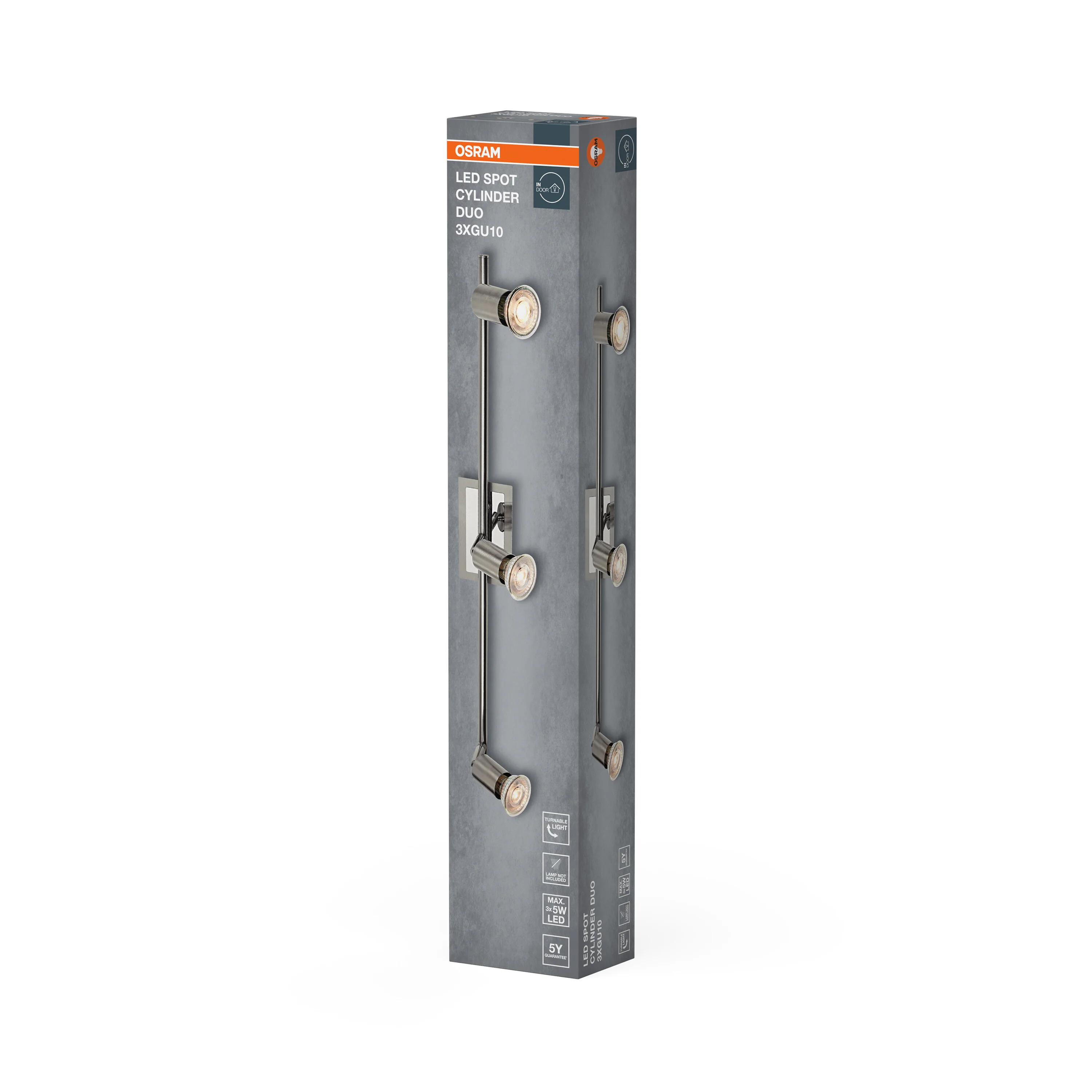 Lampa punktowa LED OSRAM LED Spot Cylinder Duo 3xGU10 Brushed Nickel - Image 6