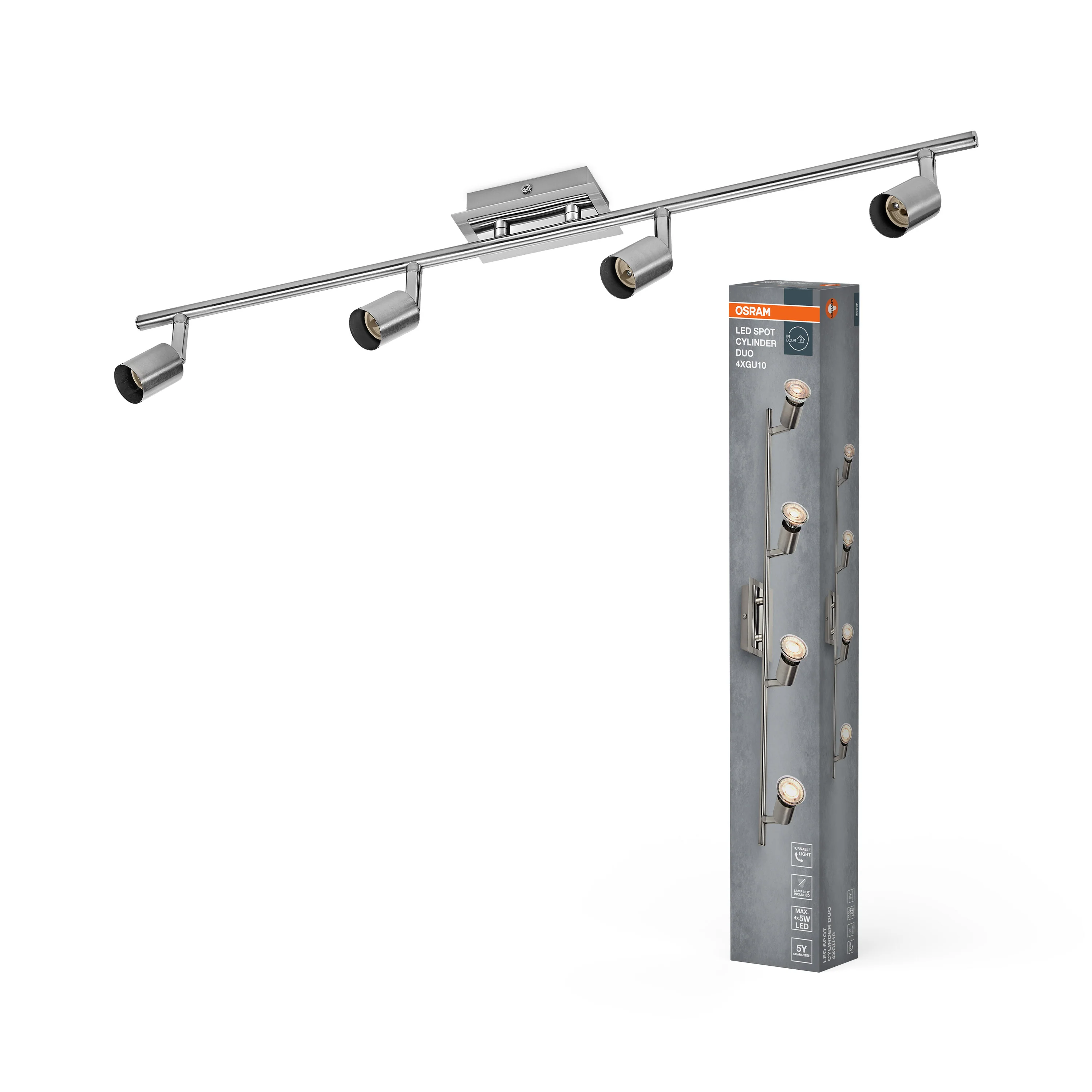 Lampa punktowa LED OSRAM LED Spot Cylinder Duo 4xGU10 Brushed Nickel - Image 5
