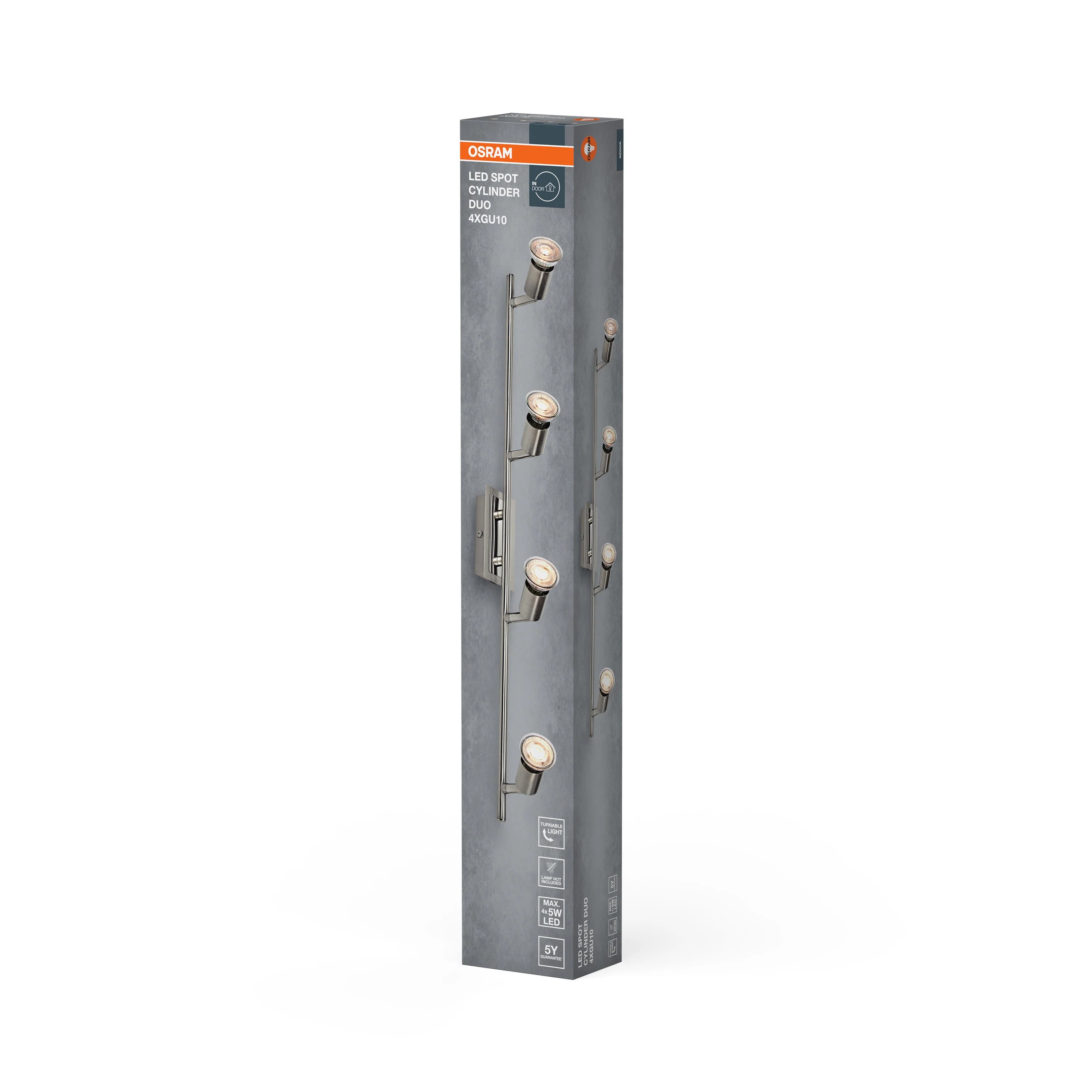 Lampa punktowa LED OSRAM LED Spot Cylinder Duo 4xGU10 Brushed Nickel - Image 6