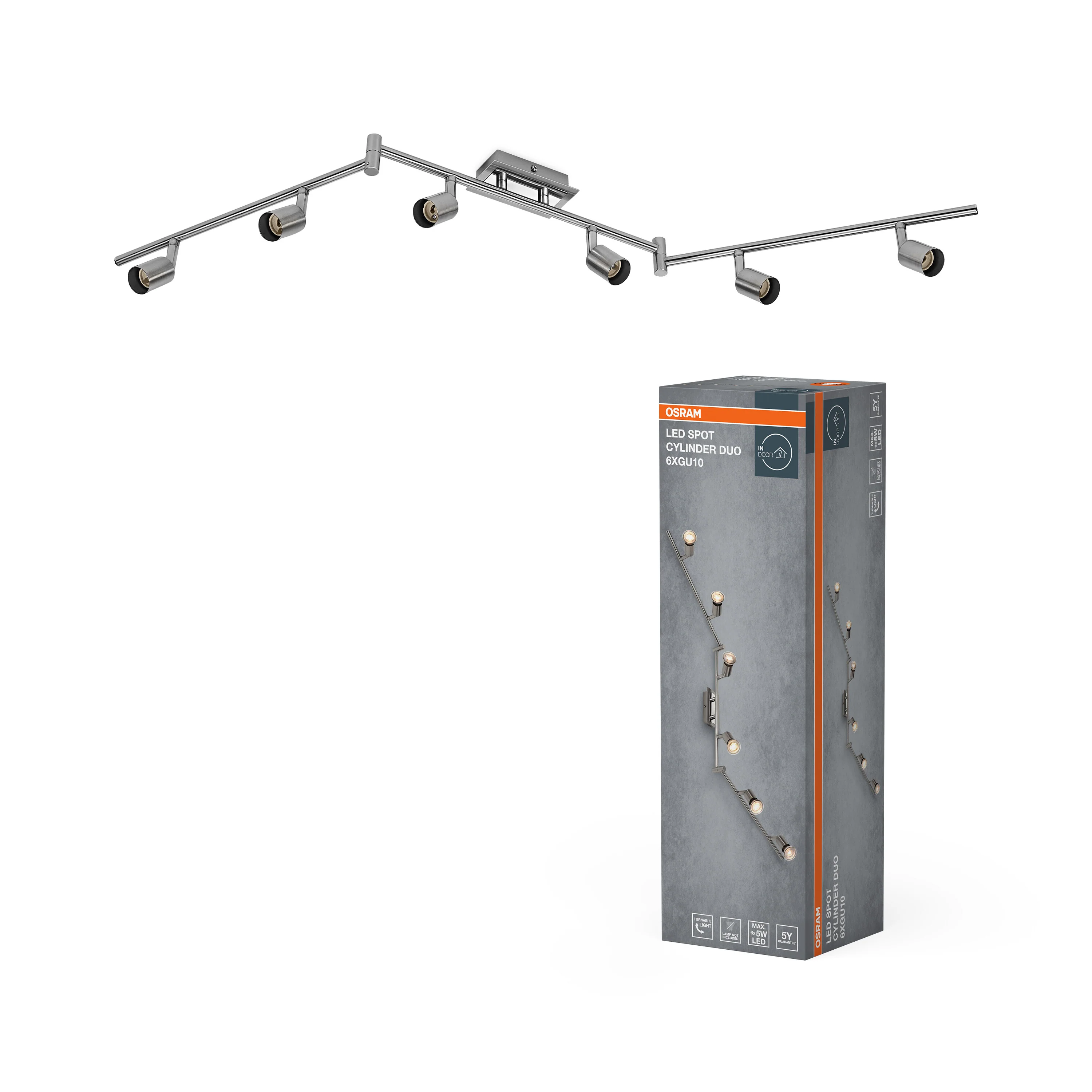 Lampa punktowa LED OSRAM LED Spot Cylinder Duo 6xGU10 Brushed Nickel - Image 5