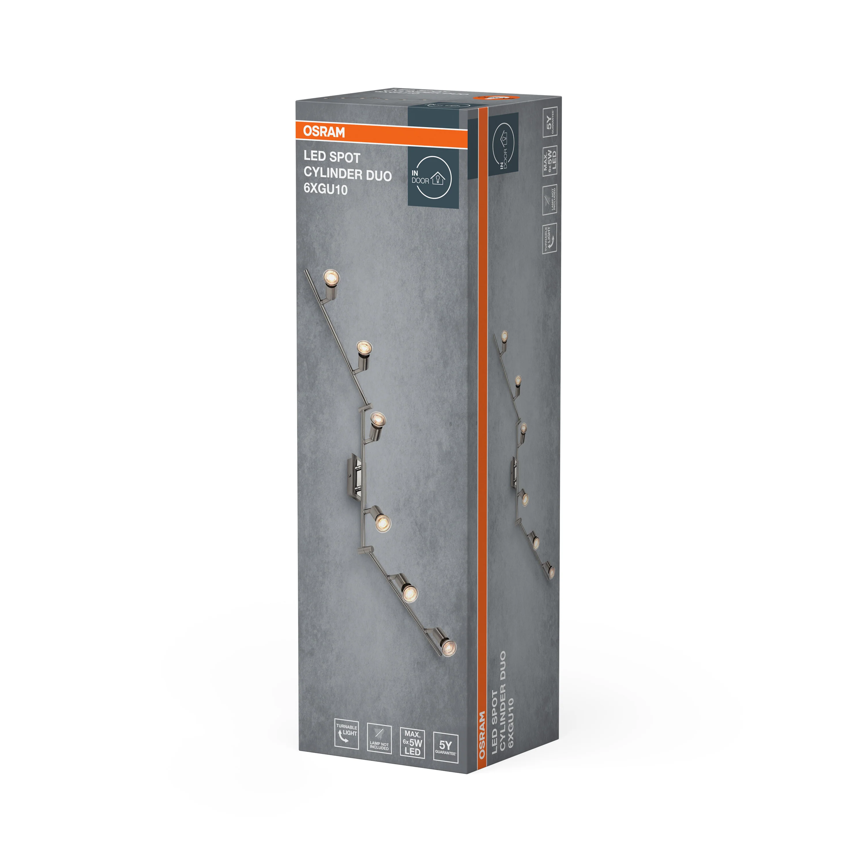 Lampa punktowa LED OSRAM LED Spot Cylinder Duo 6xGU10 Brushed Nickel - Image 6