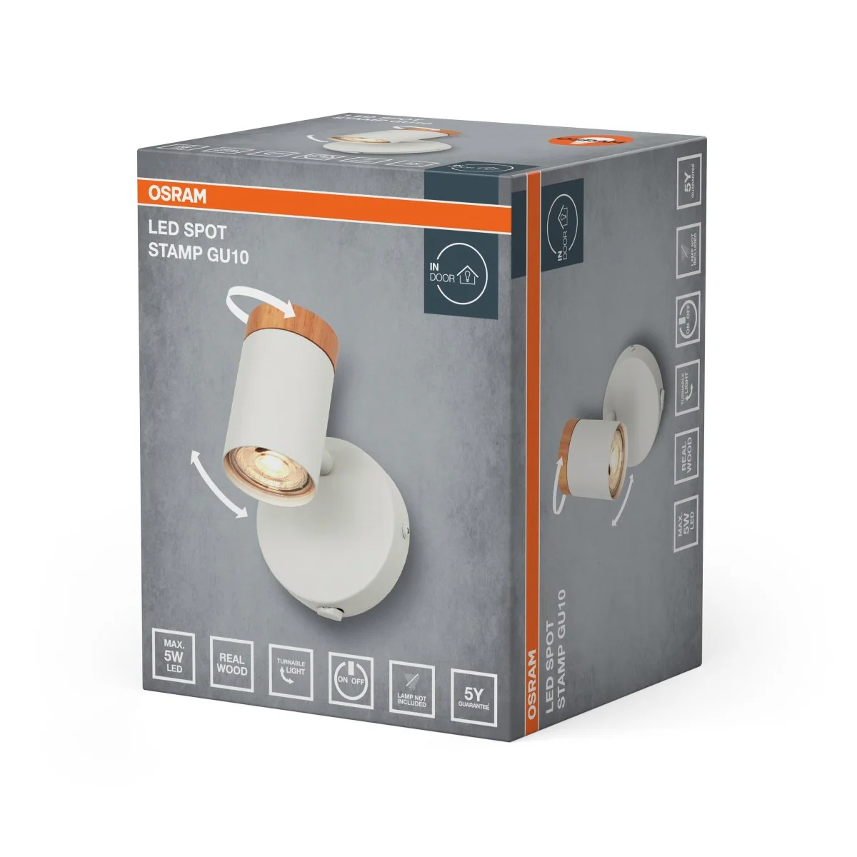 Lampa punktowa LED OSRAM LED Spot Stamp 1xGU10 biały and Wood - Image 2