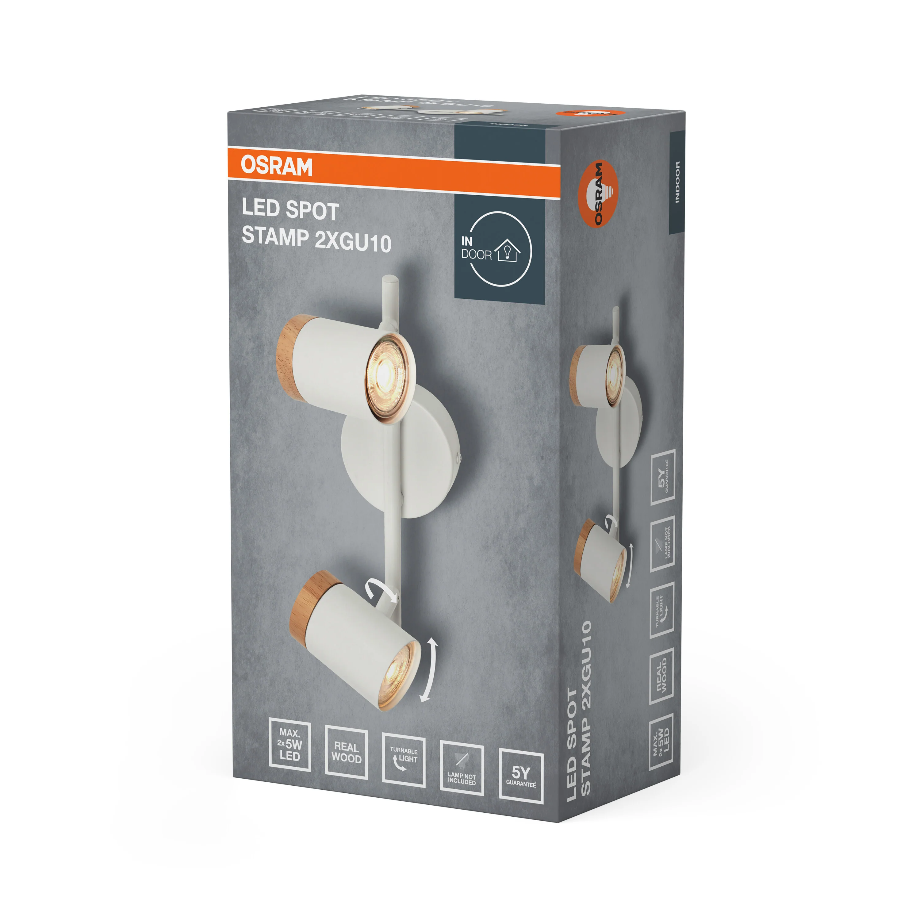 Lampa punktowa LED OSRAM LED Spot Stamp 2xGU10 biały and Wood - Image 6