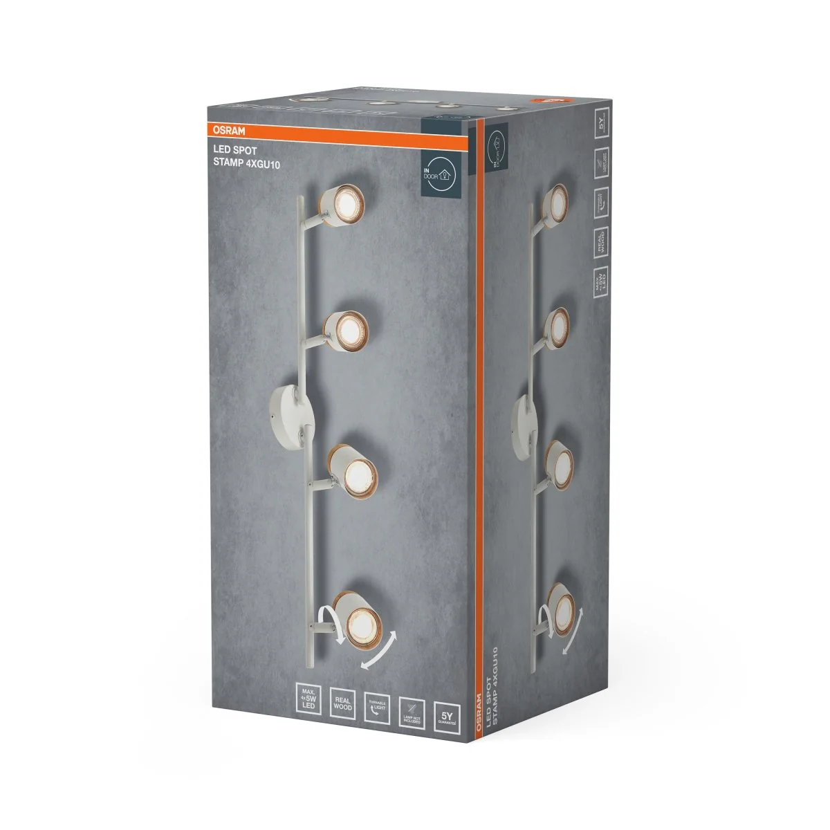Lampa punktowa LED OSRAM LED Spot Stamp 4xGU10 biały and Wood - Image 2