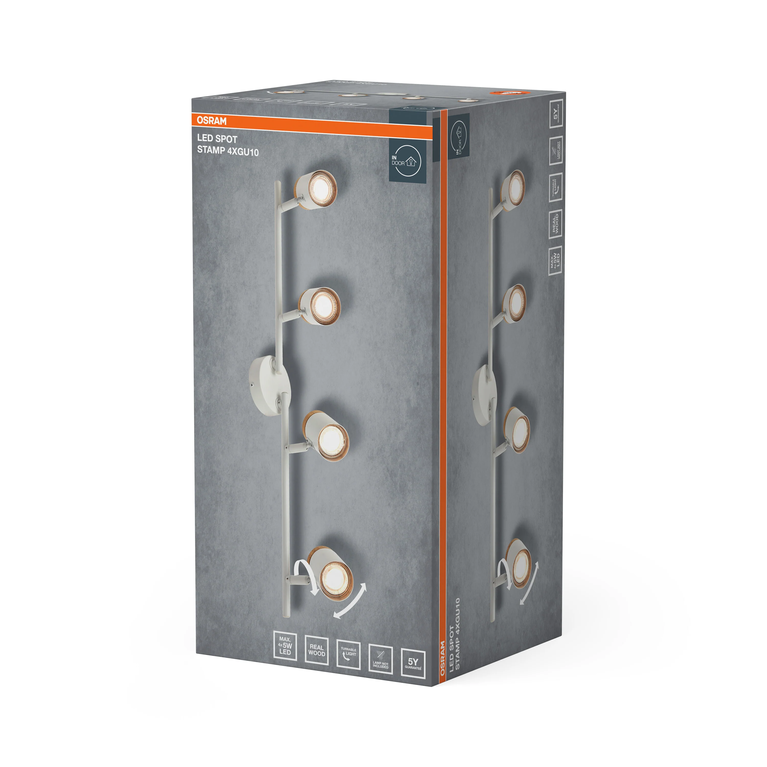 Lampa punktowa LED OSRAM LED Spot Stamp 4xGU10 biały and Wood - Image 6