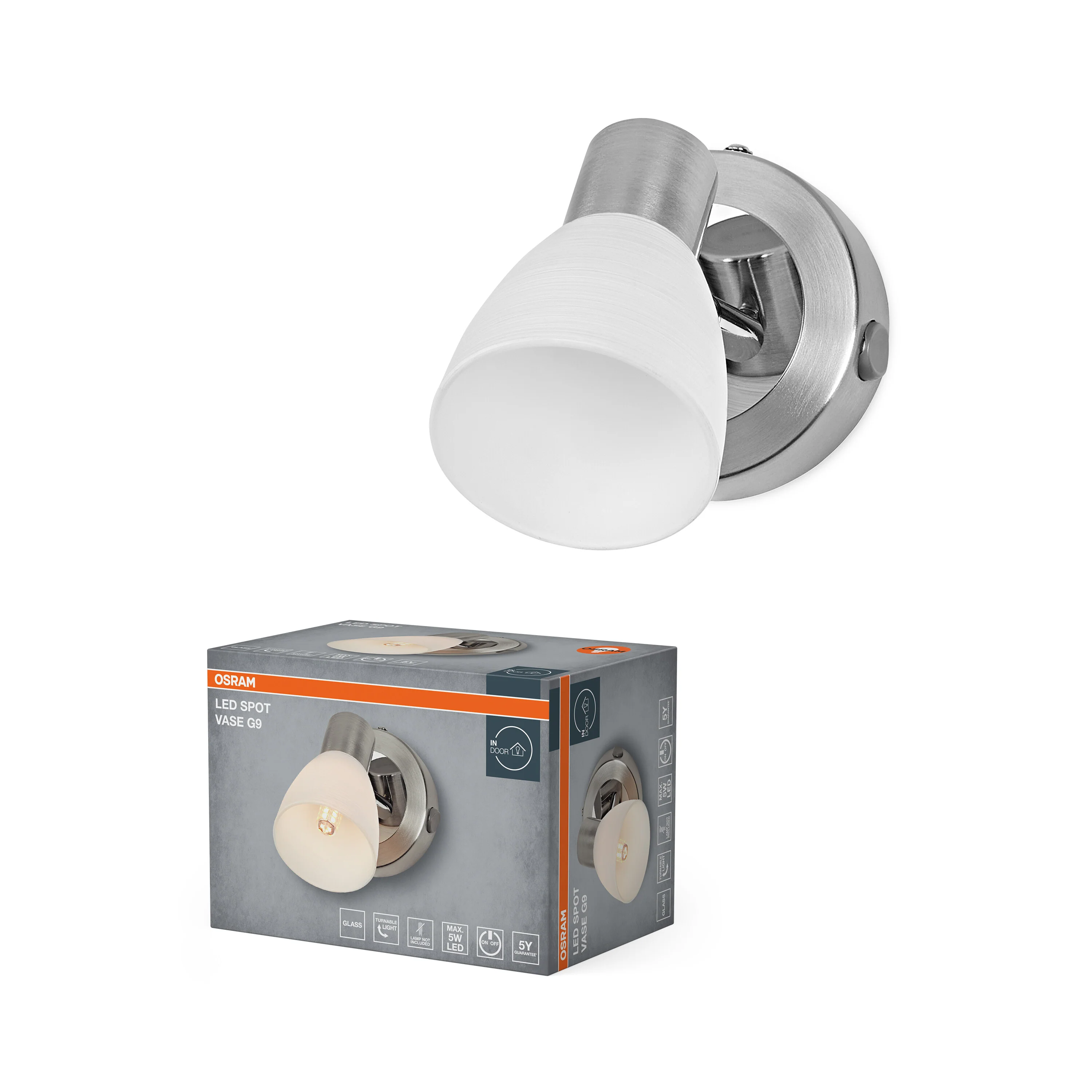 Lampa punktowa LED OSRAM LED Spot Vase 1xG9 Brushed Nickel - Image 5