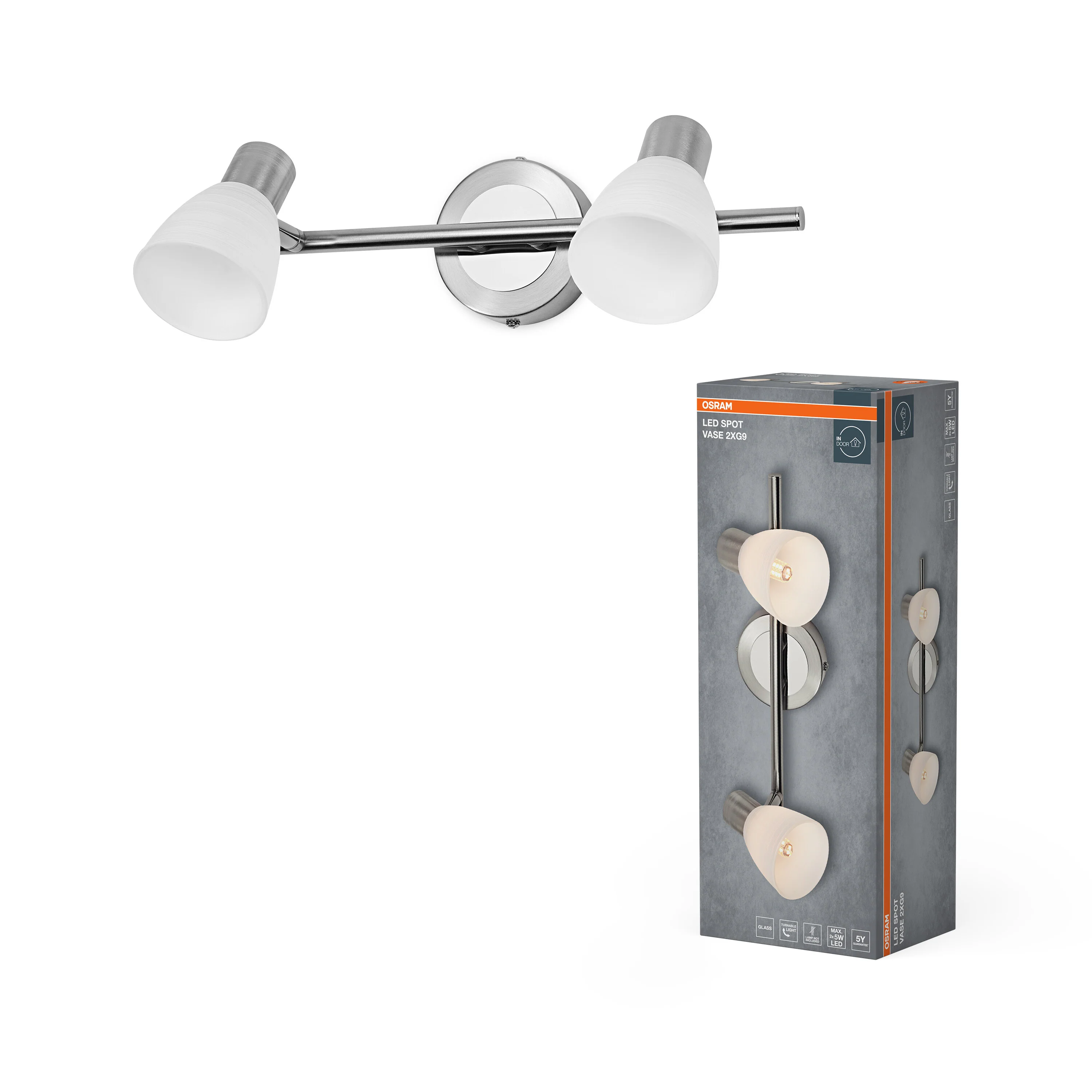 Lampa punktowa LED OSRAM LED Spot Vase 2xG9 Brushed Nickel - Image 5