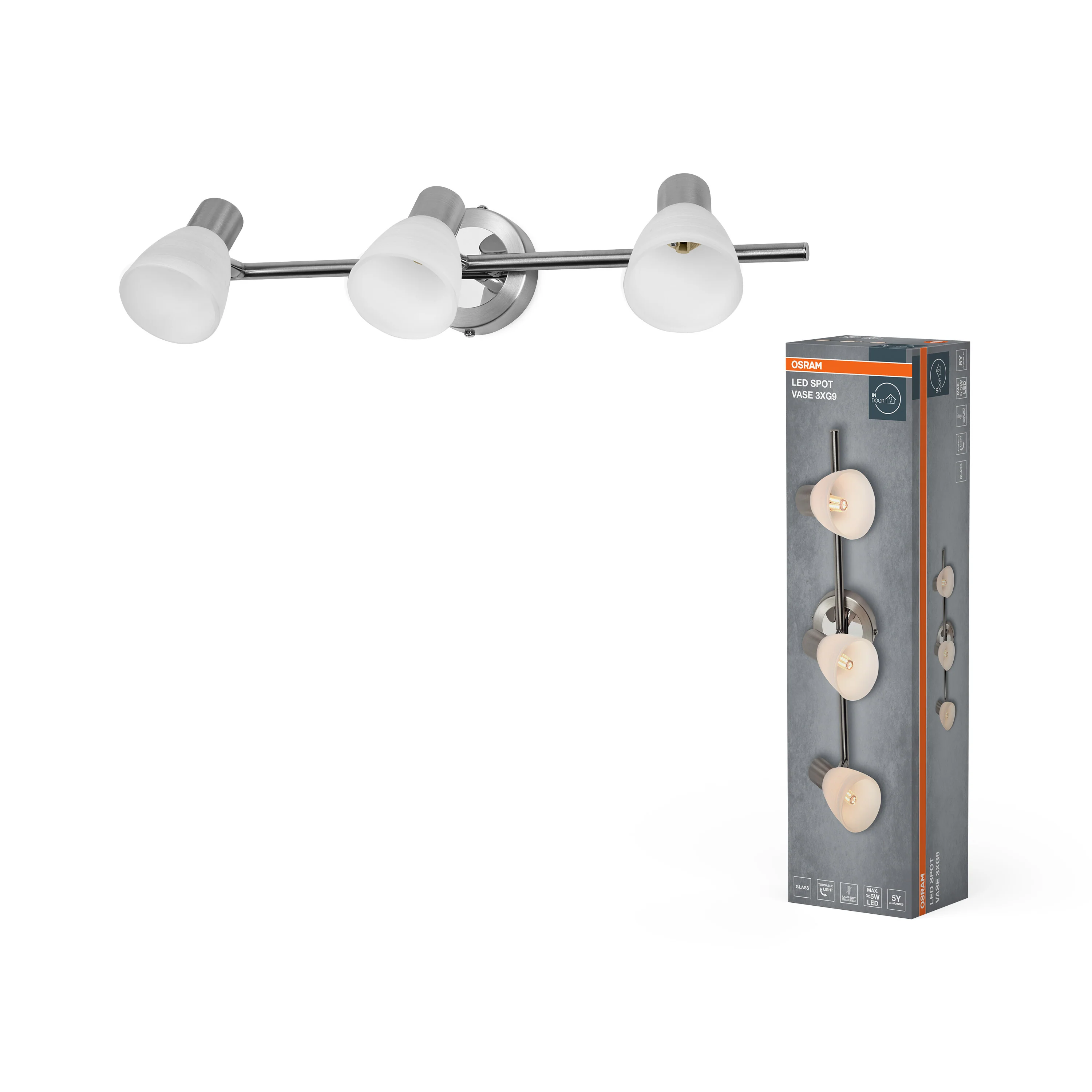 Lampa punktowa LED OSRAM LED Spot Vase 3xG9 Brushed Nickel - Image 5
