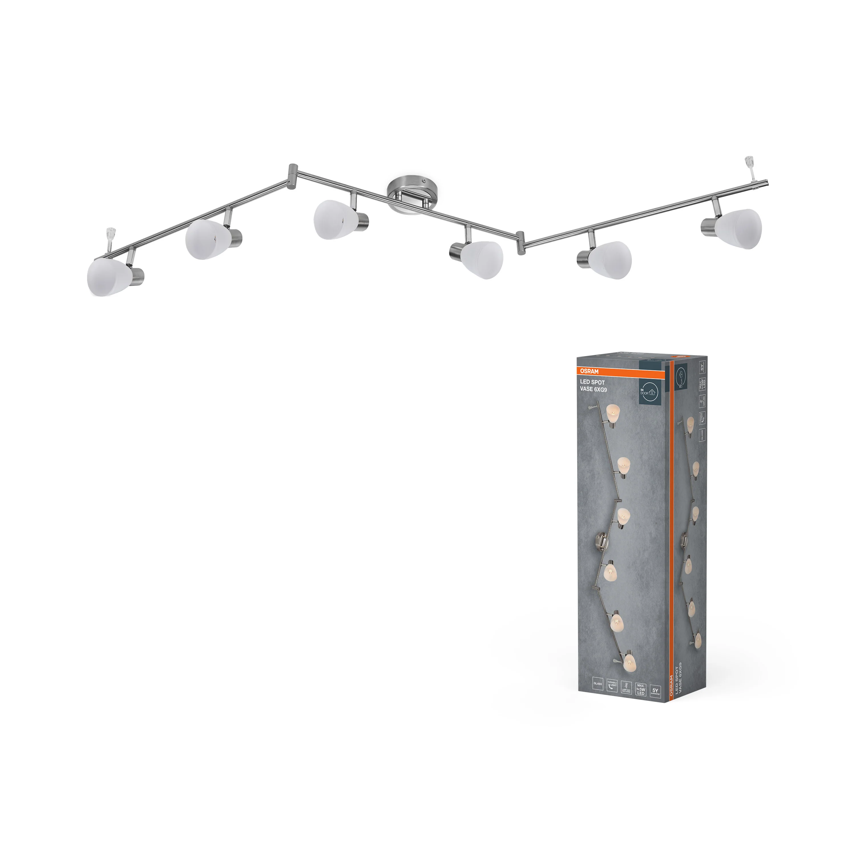 Lampa punktowa LED OSRAM LED Spot Vase 6xG9 Brushed Nickel - Image 5