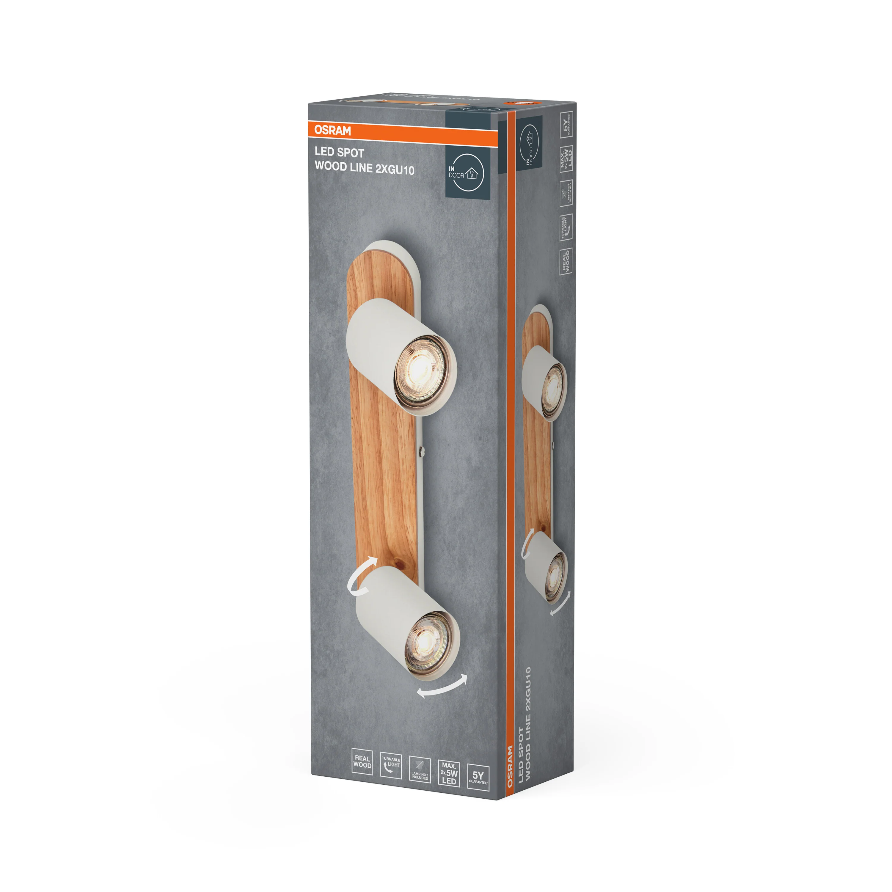 Lampa punktowa LED OSRAM LED Spot Wood Line 2xGU10 biały and Wood Decor - Image 6
