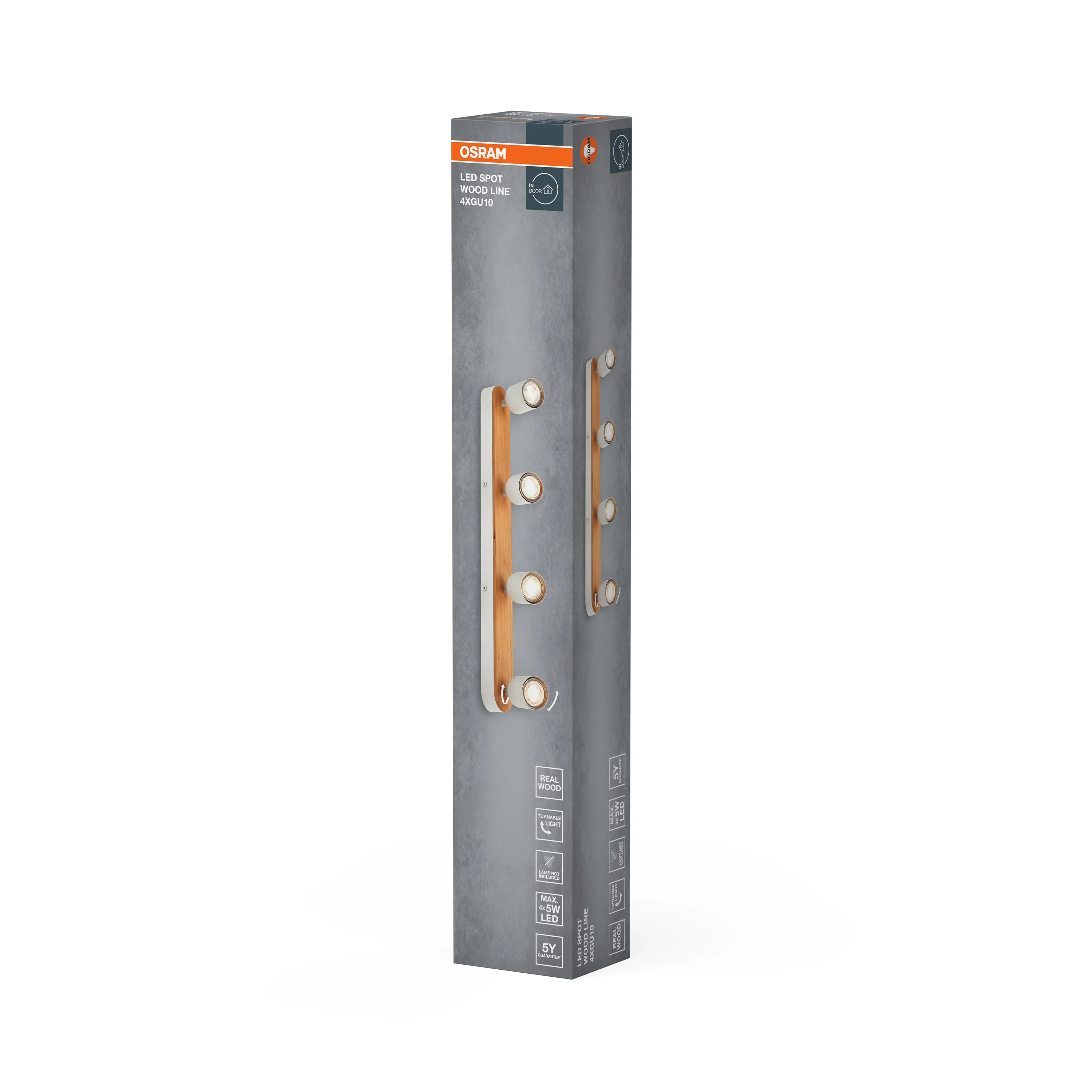 Lampa punktowa LED OSRAM LED Spot Wood Line 4xGU10 biały and Wood Decor - Image 6