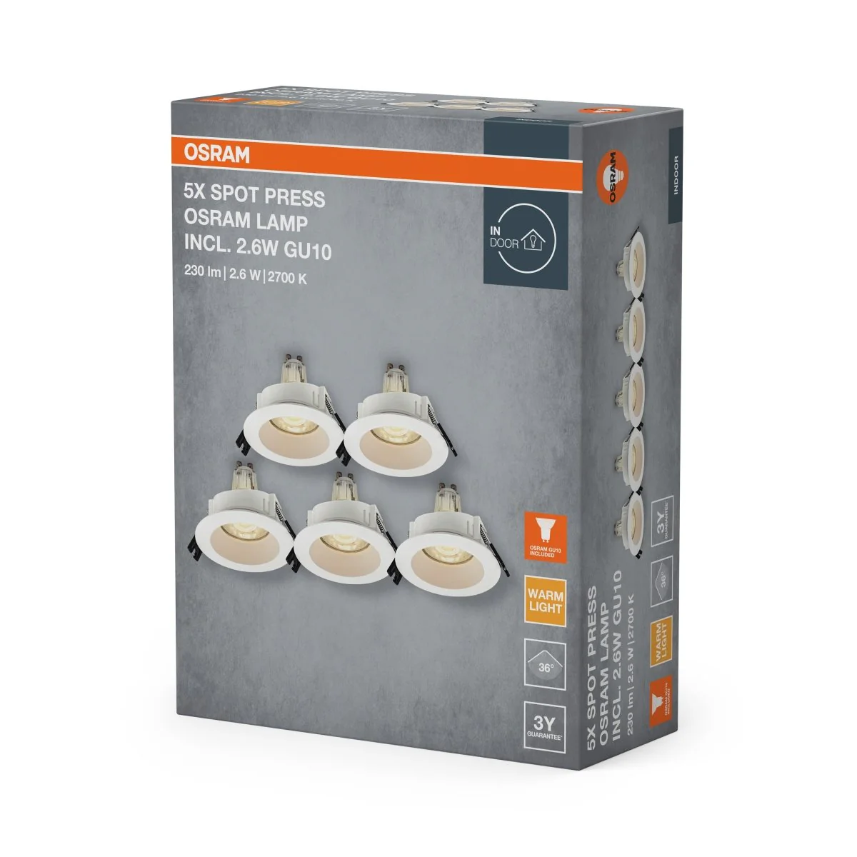 Lampa punktowa LED OSRAM Spot Set Recess GU10 2.6W 827 biały - Image 2
