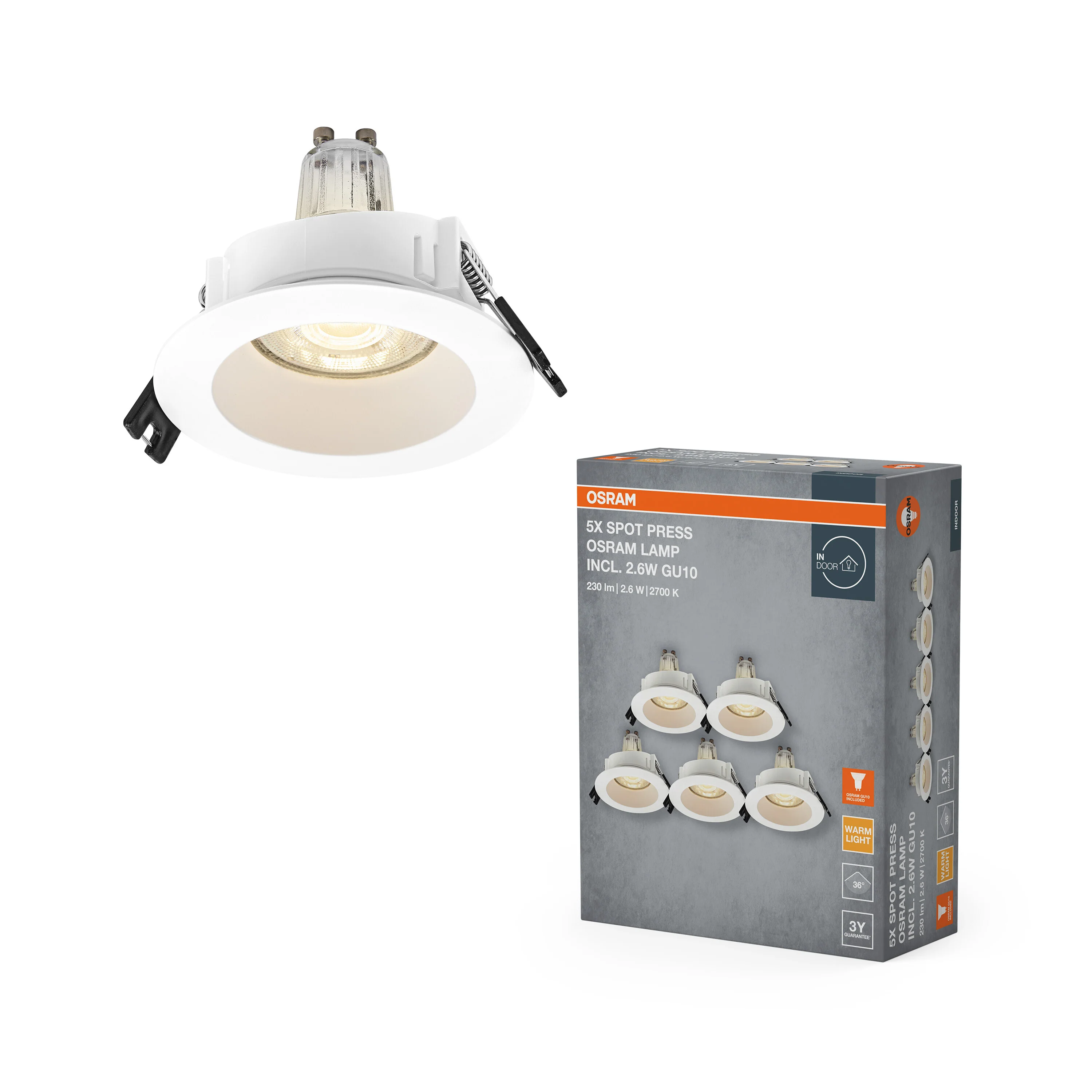 Lampa punktowa LED OSRAM Spot Set Recess GU10 2.6W 827 biały - Image 5