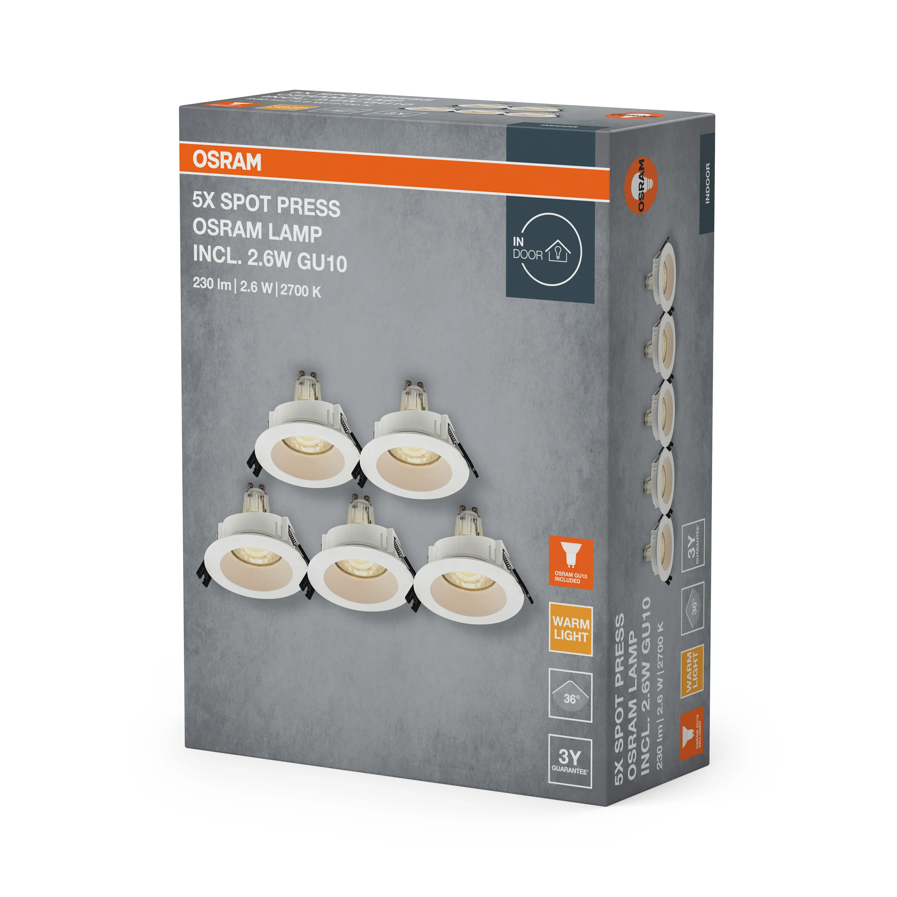 Lampa punktowa LED OSRAM Spot Set Recess GU10 2.6W 827 biały - Image 6