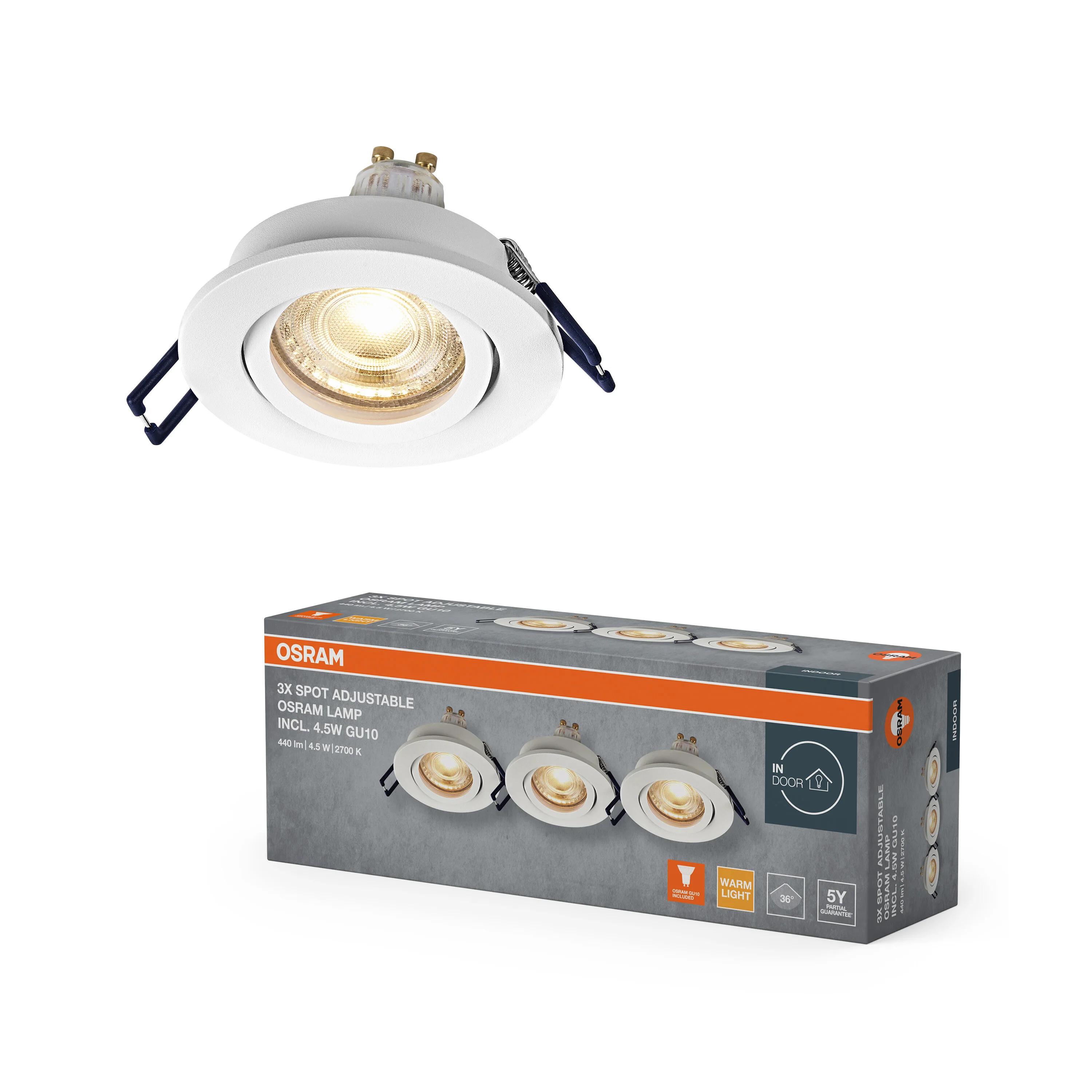 Lampa punktowa LED OSRAM Spot Set Recess GU10 Adjustable Click 4.5W 827 biały - Image 5