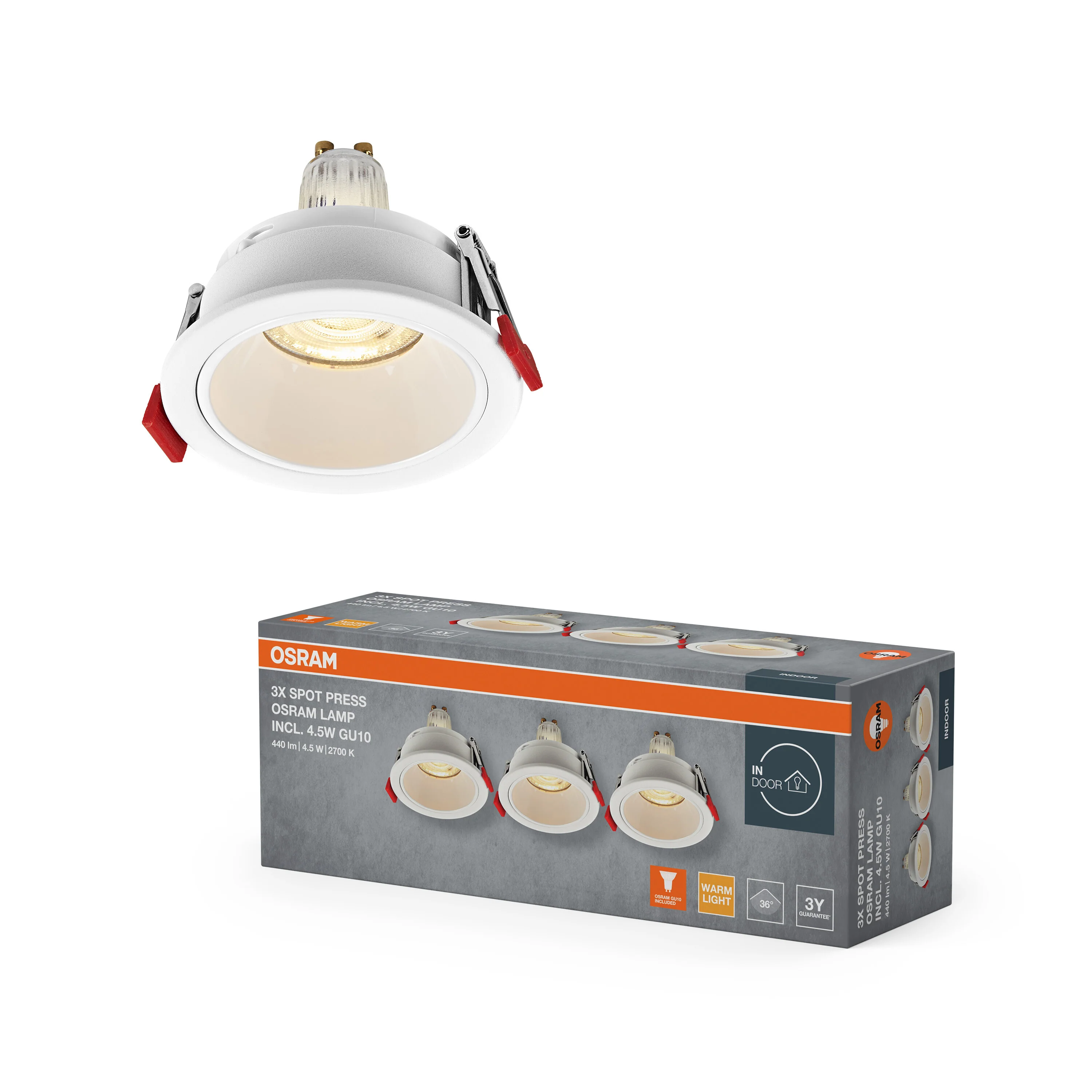 Lampa punktowa LED OSRAM Spot Set Recess GU10 Press 4.5W 827 biały - Image 5