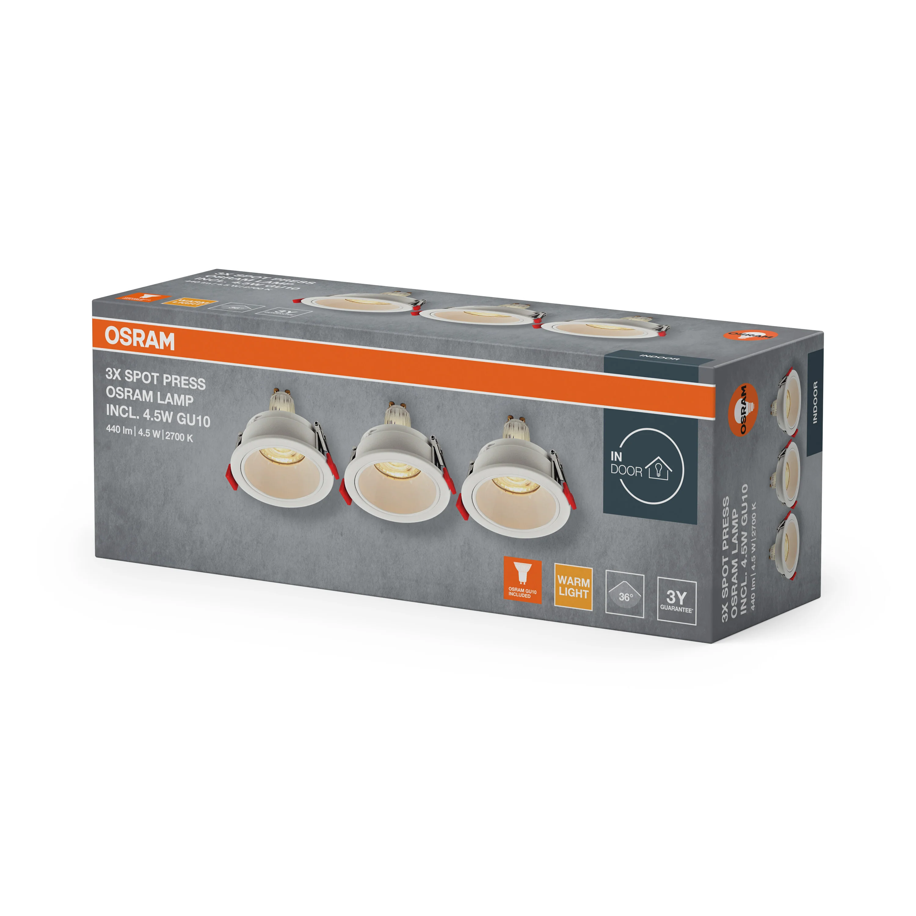 Lampa punktowa LED OSRAM Spot Set Recess GU10 Press 4.5W 827 biały - Image 6