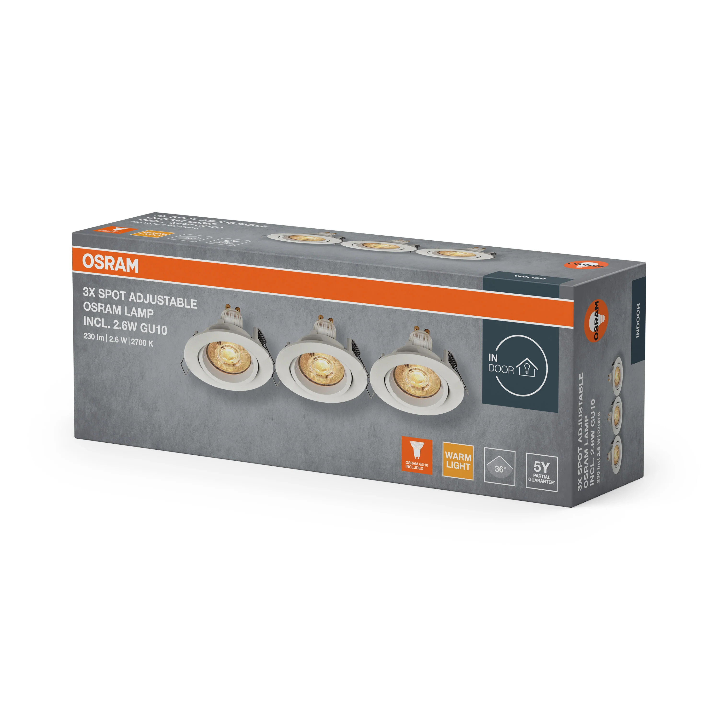 Lampa punktowa LED OSRAM Spot Set Recess Twistlock GU10 Adjustable 2.6W 827 biały - Image 6