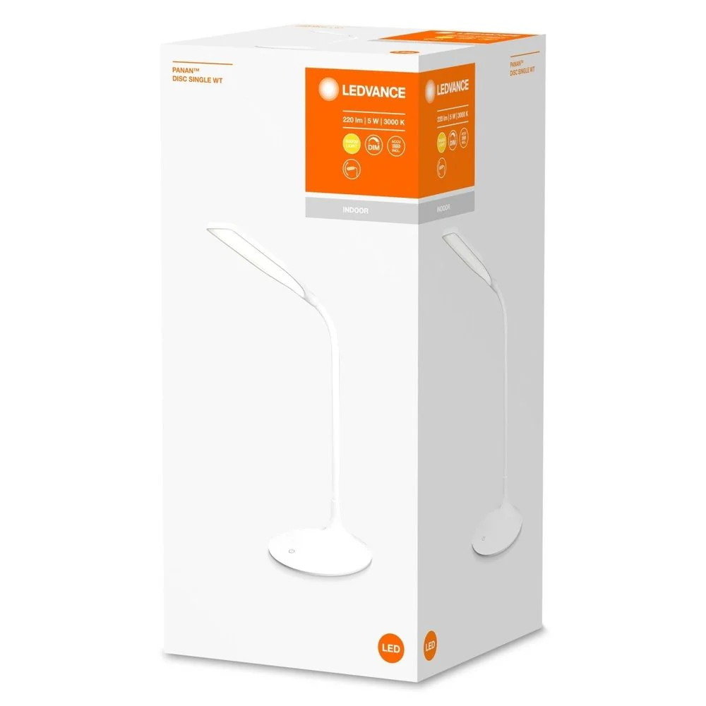 Przenośna lampka biurkowa LED PANAN Disc Single White - Image 3