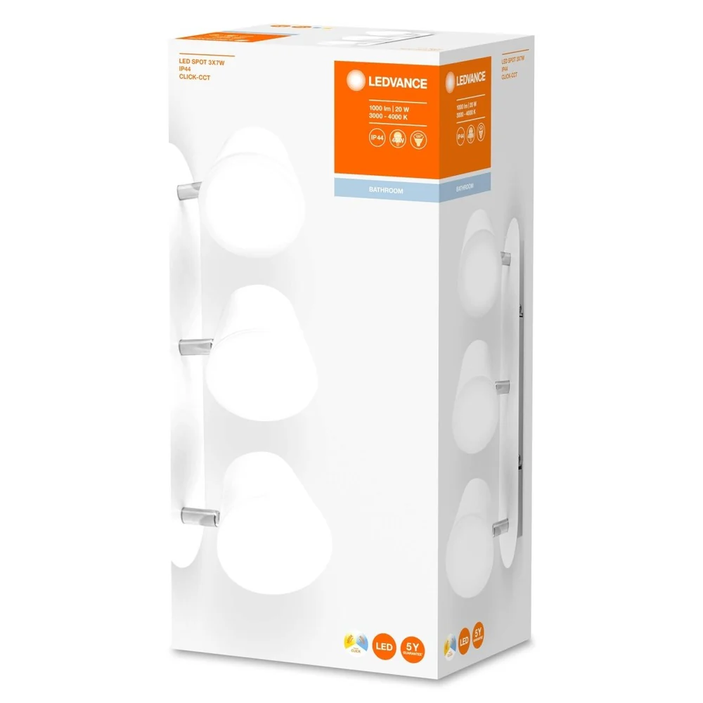 Lampa ścienna LED SPOT 3x7W, do łazienki, 3 źródła LED, IP44, zmiana barwy włącznikiem - Image 3
