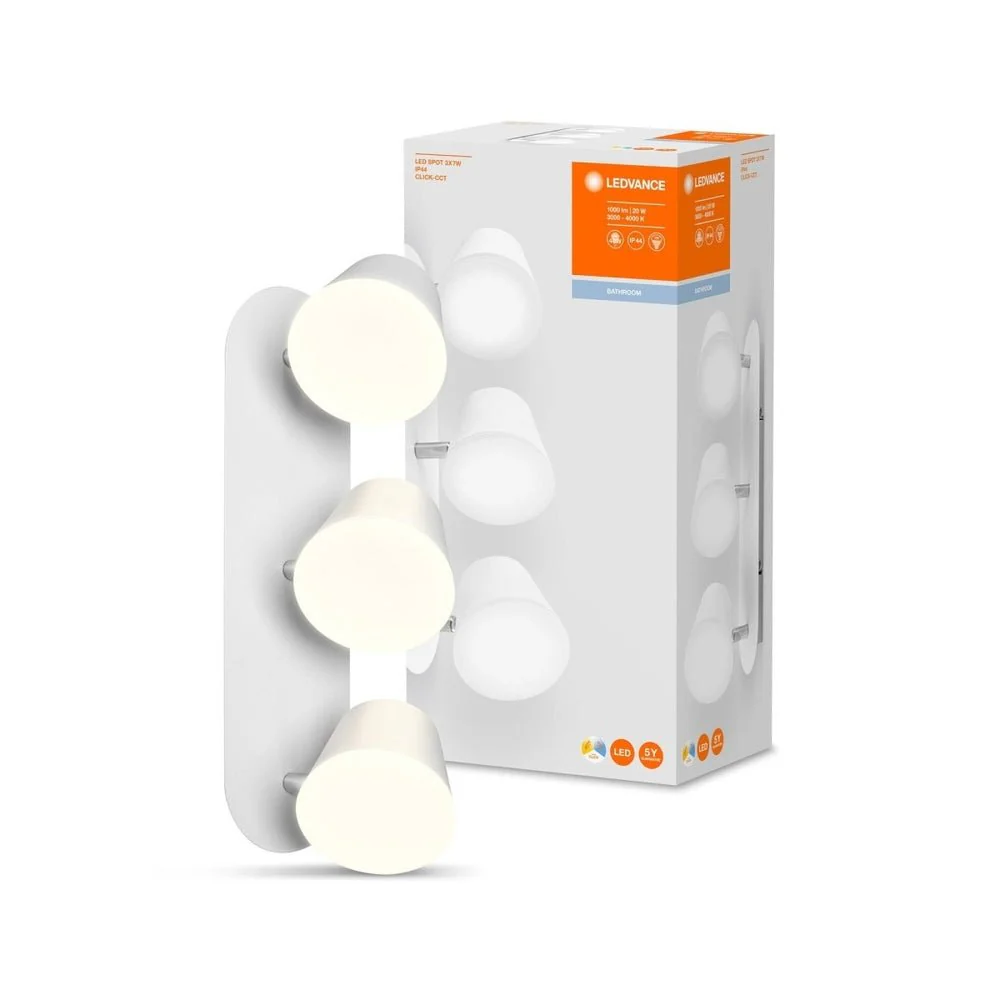 Lampa ścienna LED SPOT 3x7W, do łazienki, 3 źródła LED, IP44, zmiana barwy włącznikiem - Image 4