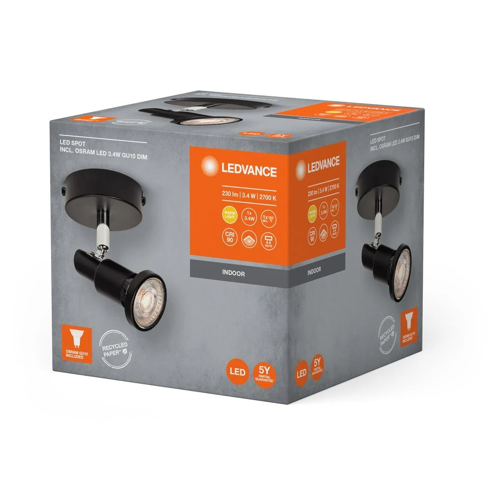 Oprawa LED sufitowa ściemnialne reflektory GU10 3,40W 2700K - Image 3