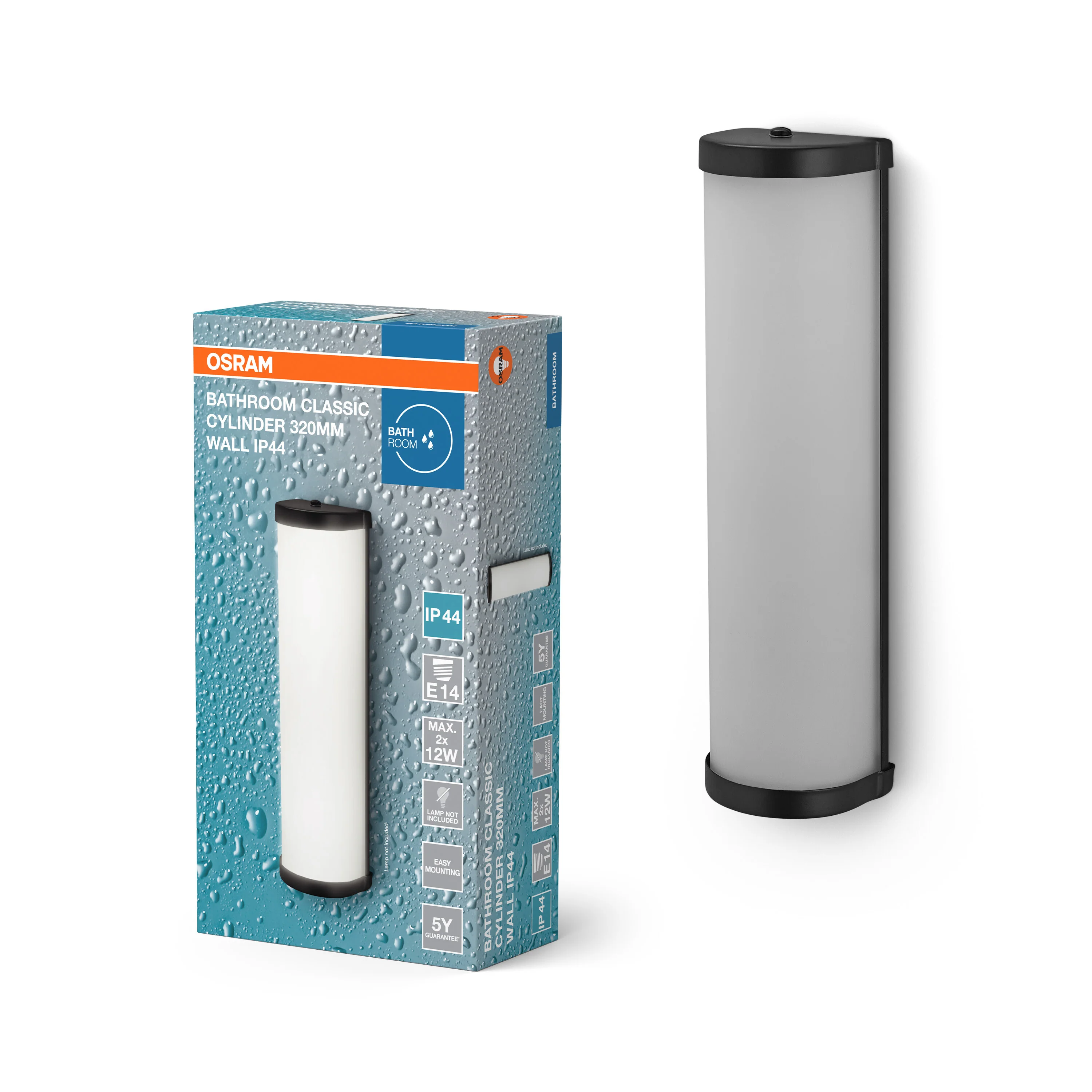 OSRAM Bathroom Kinkiet IP44 E14 320mm czarny - Image 5