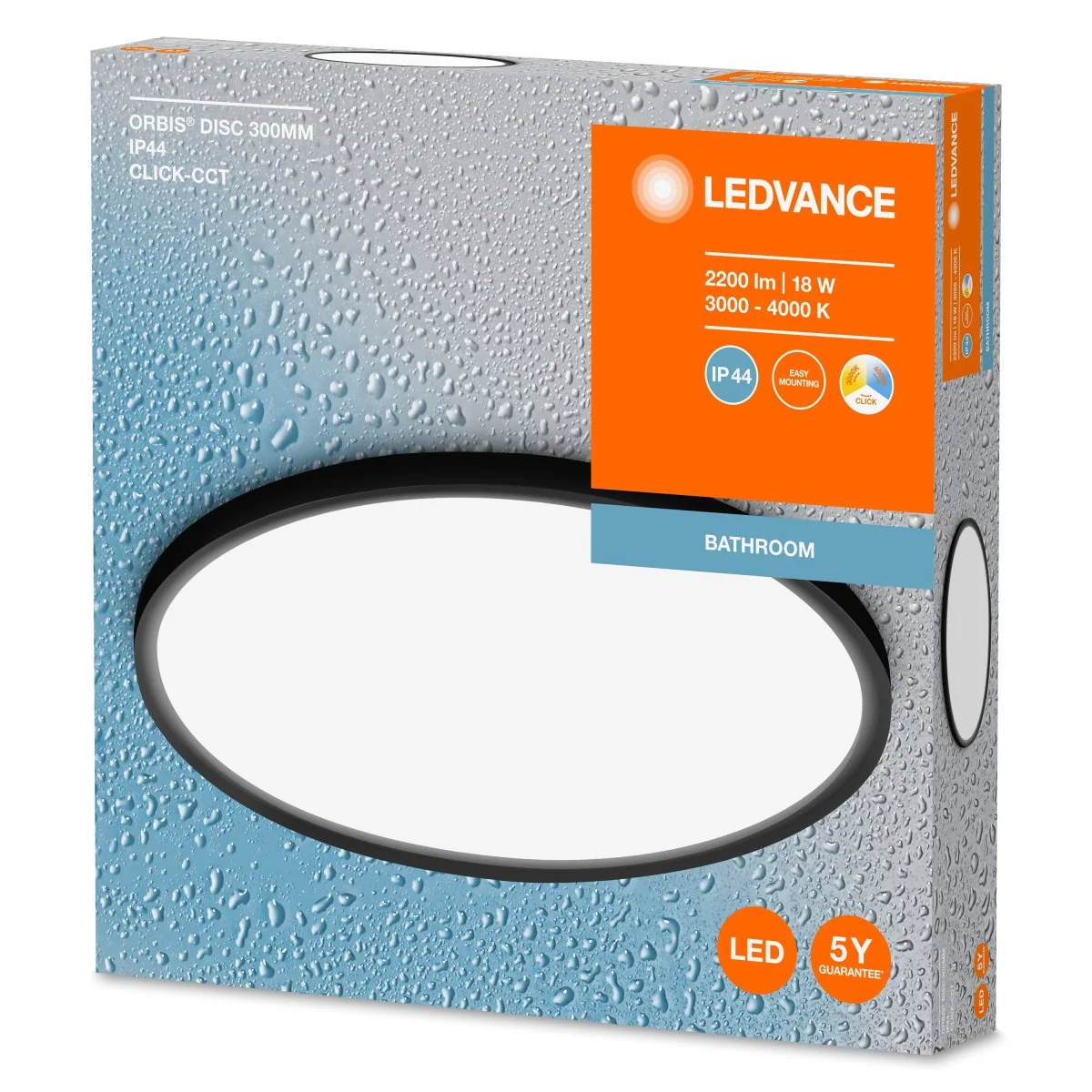 OSRAM Bathroom lampa sufitowa CCT IP44 300 mm czarna, Click - Image 2