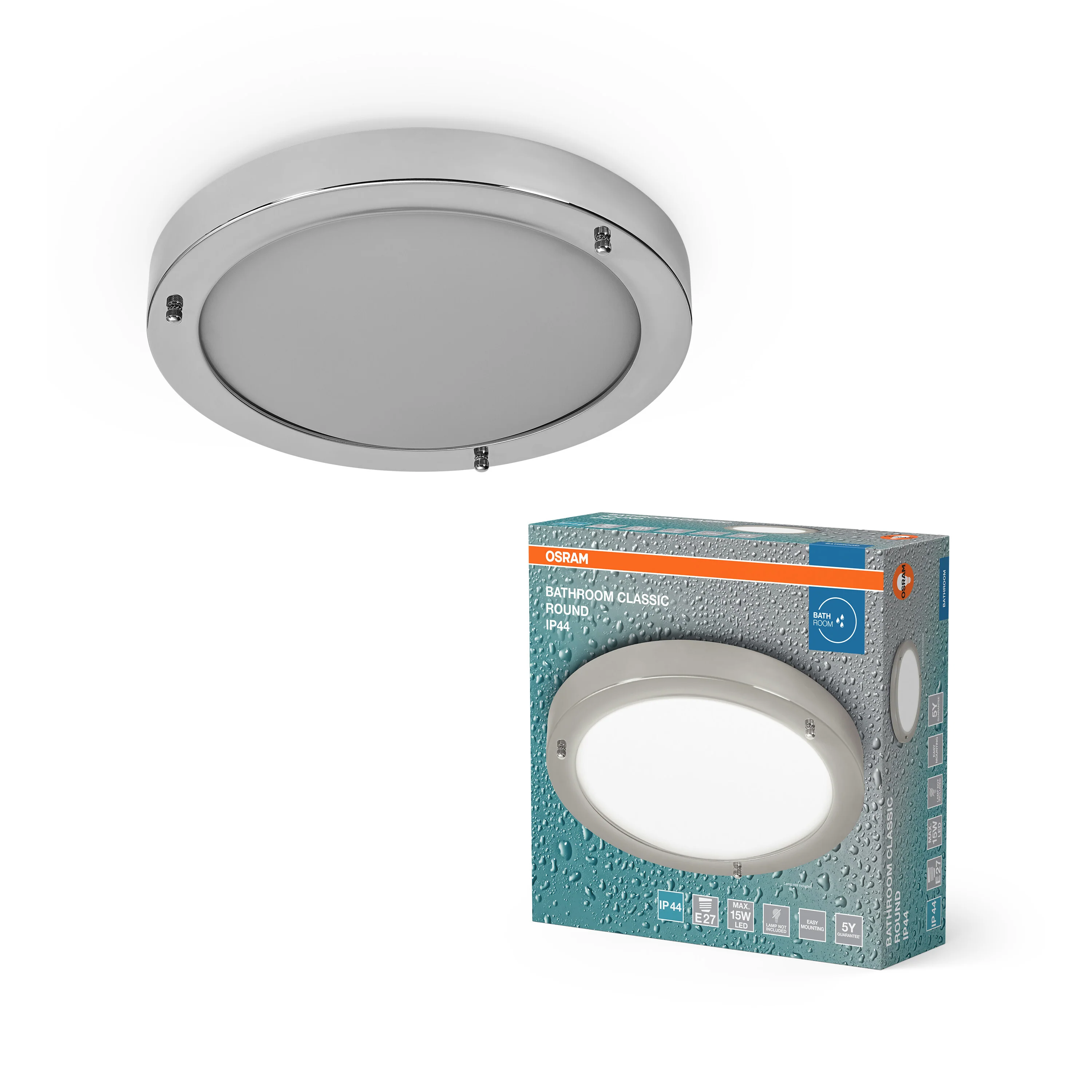 OSRAM Bathroom Plafon IP44 E27 310mm chrom - Image 5