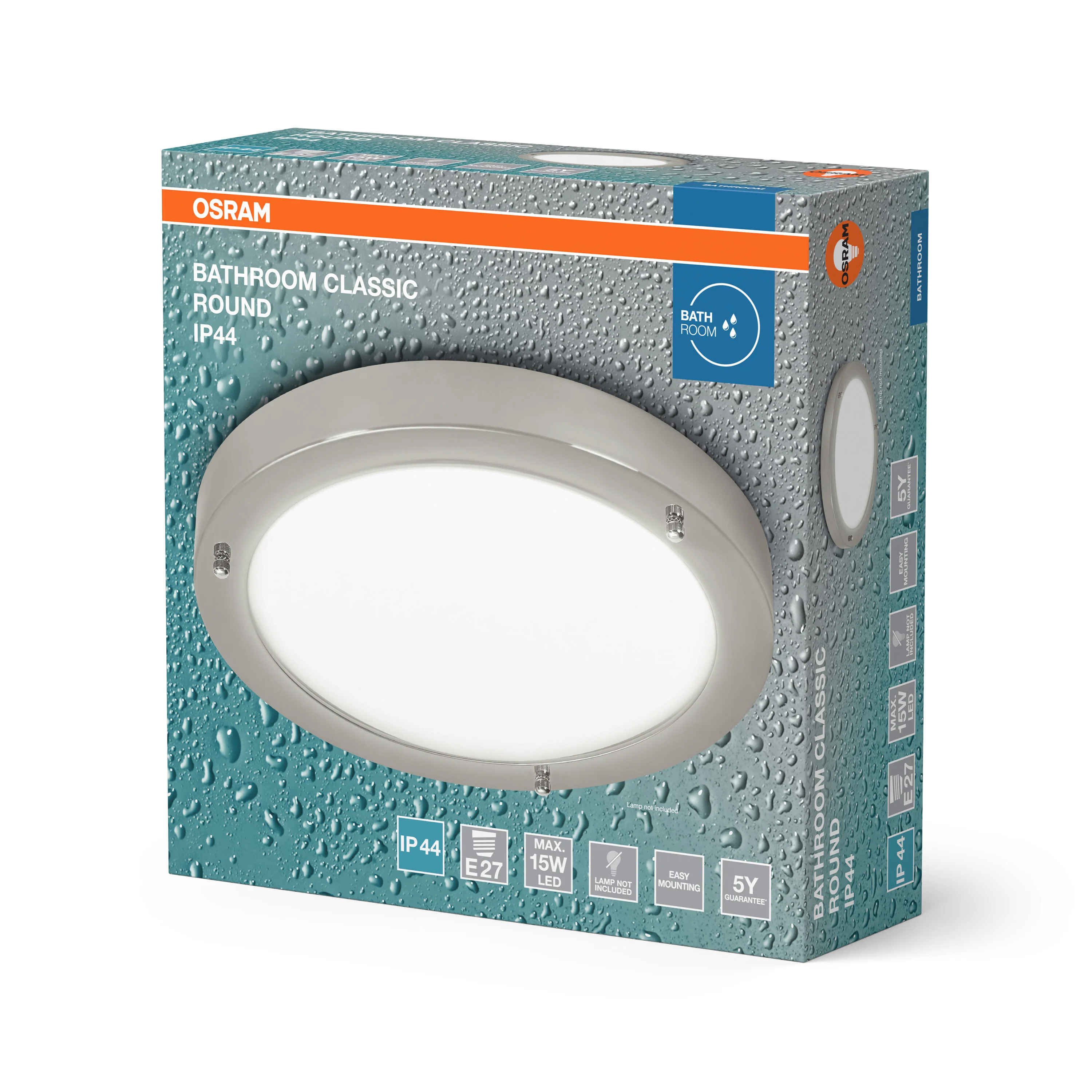 OSRAM Bathroom Plafon IP44 E27 310mm chrom - Image 6