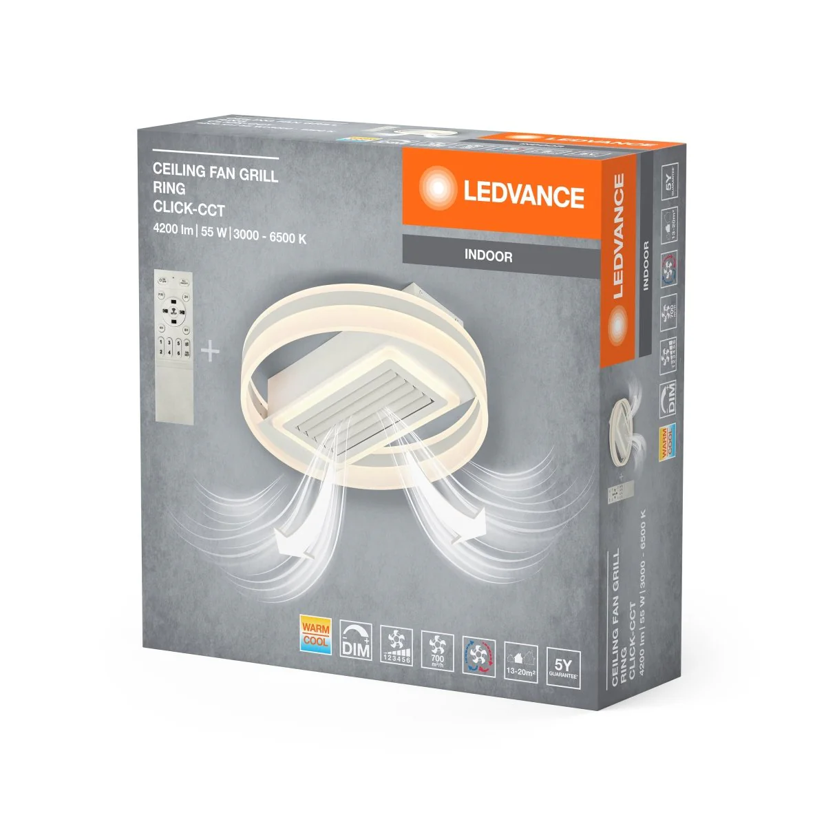 OSRAM Ceiling fan grill ring 55W CCT biały - Image 2