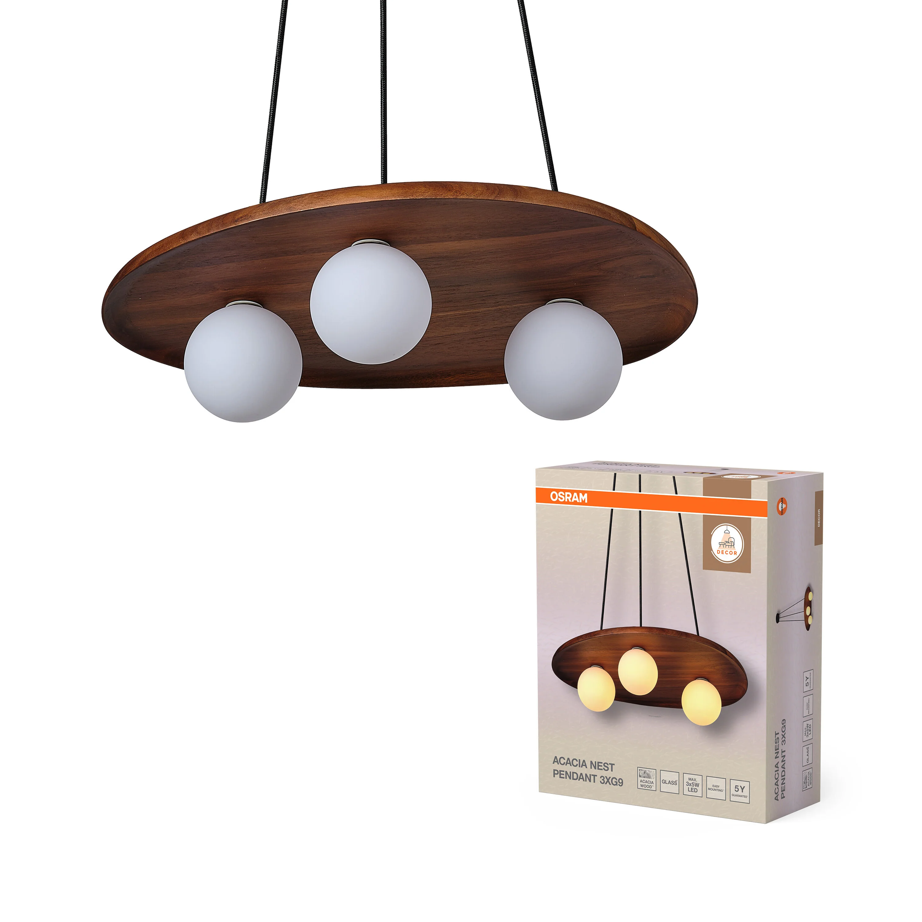 OSRAM Decor Acacia Nest Wisząca 1xG9 brązowy - Image 5