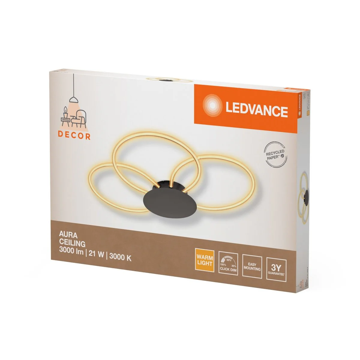 OSRAM Decor Aura Plafon 21W 830 Click DIM Premium - Image 2