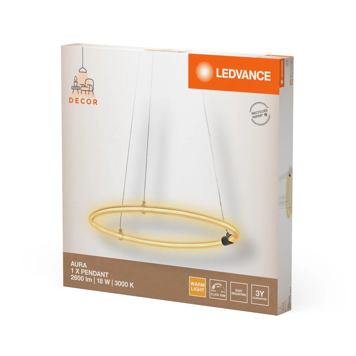 OSRAM Decor Aura Wisząca 18W 830 Click DIM - Image 2