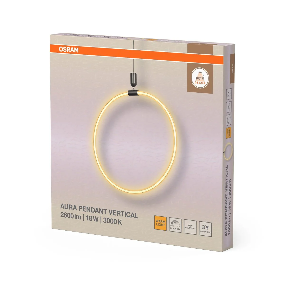 OSRAM Decor Aura Wisząca pionowy 18W 830 Click DIM - Image 2