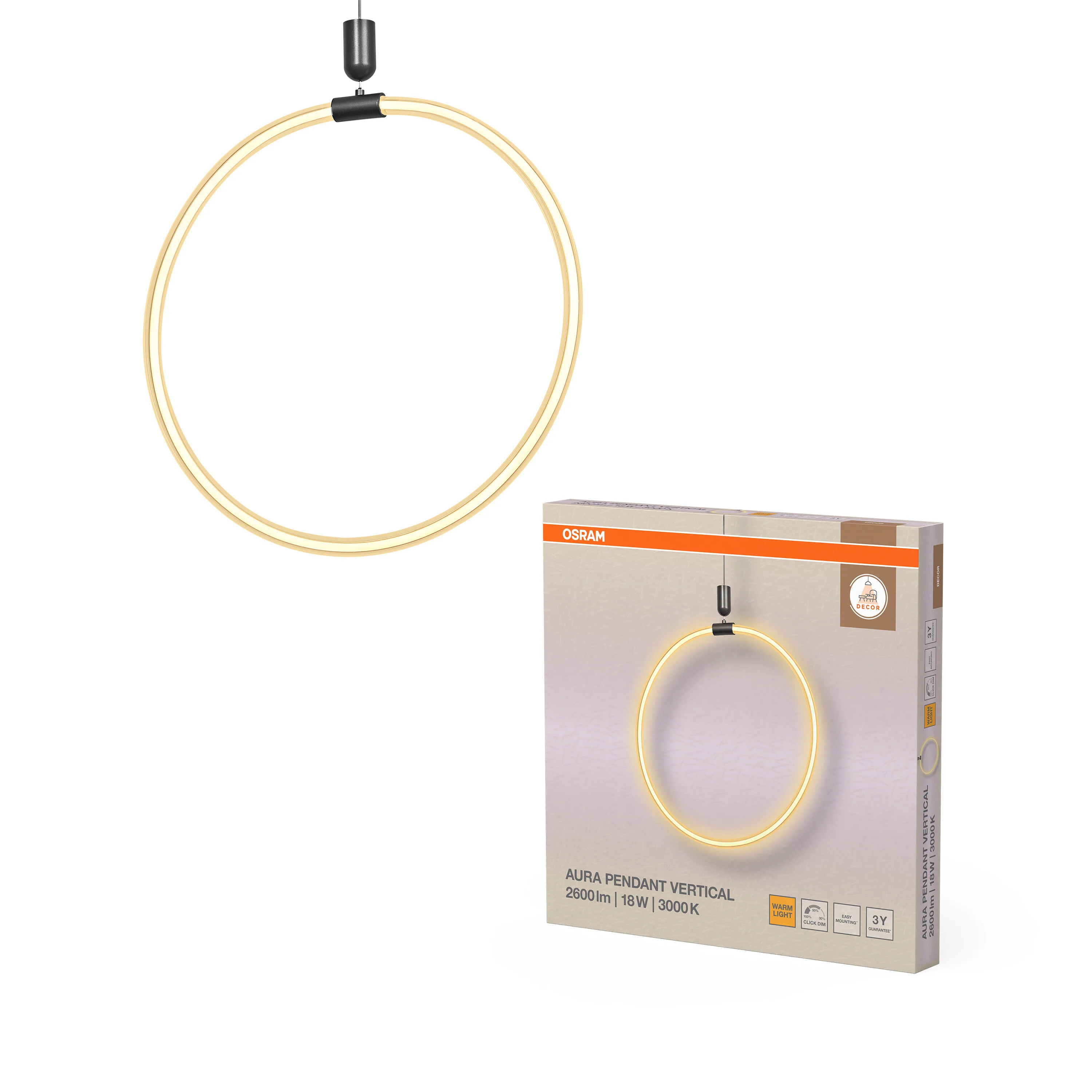 OSRAM Decor Aura Wisząca pionowy 18W 830 Click DIM - Image 5