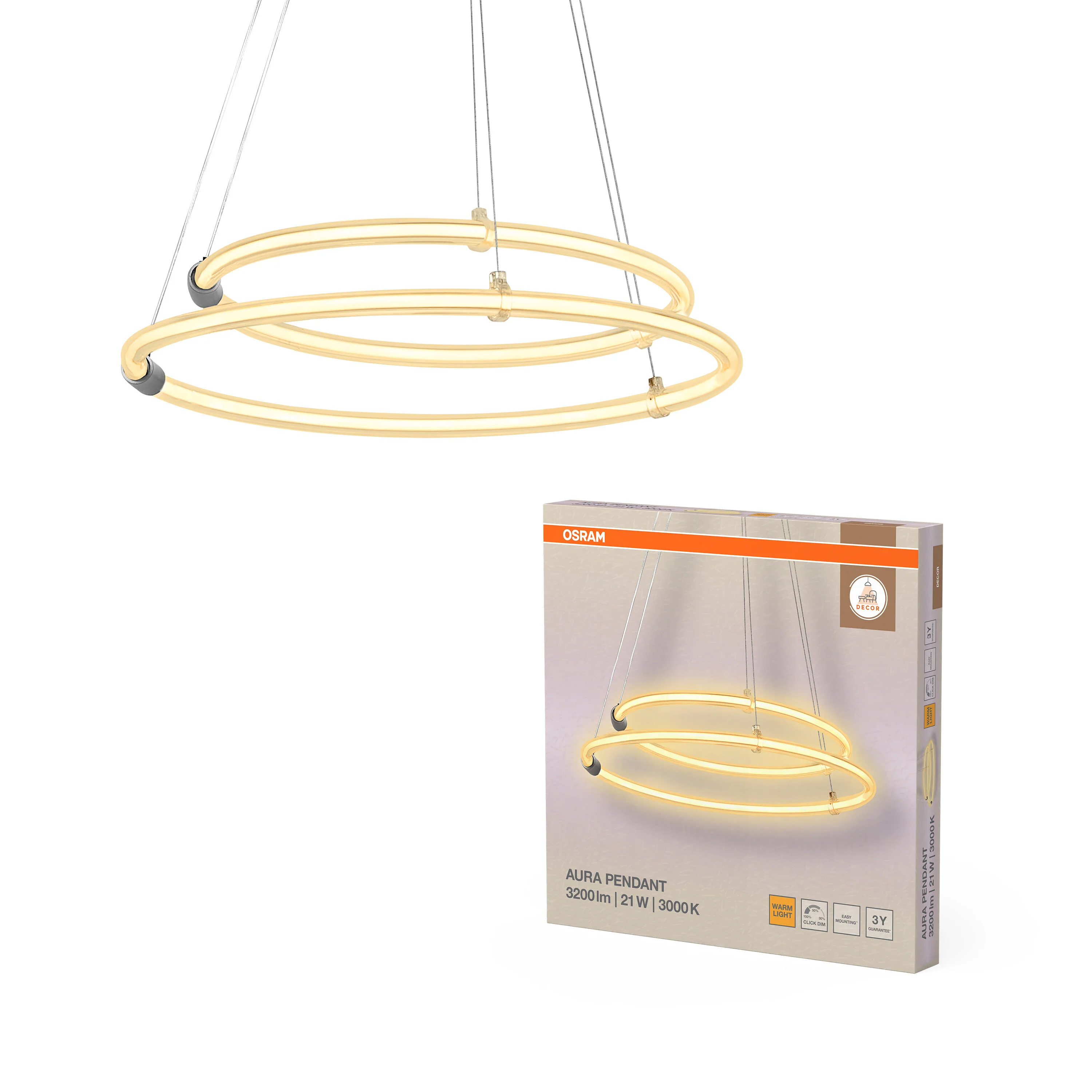 OSRAM Decor Aura Wisząca podwójny 21W 830 Click DIM - Image 5