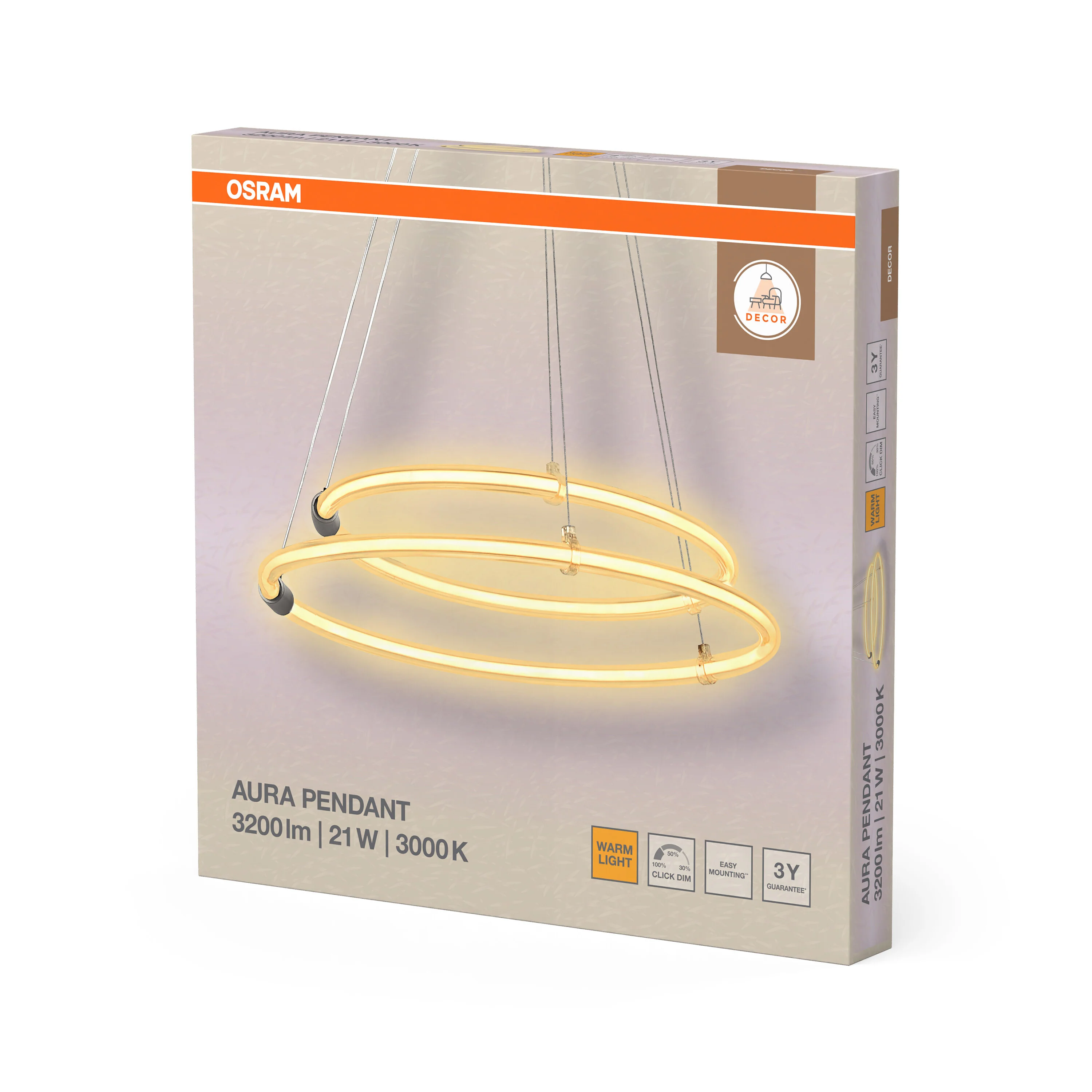 OSRAM Decor Aura Wisząca podwójny 21W 830 Click DIM - Image 6